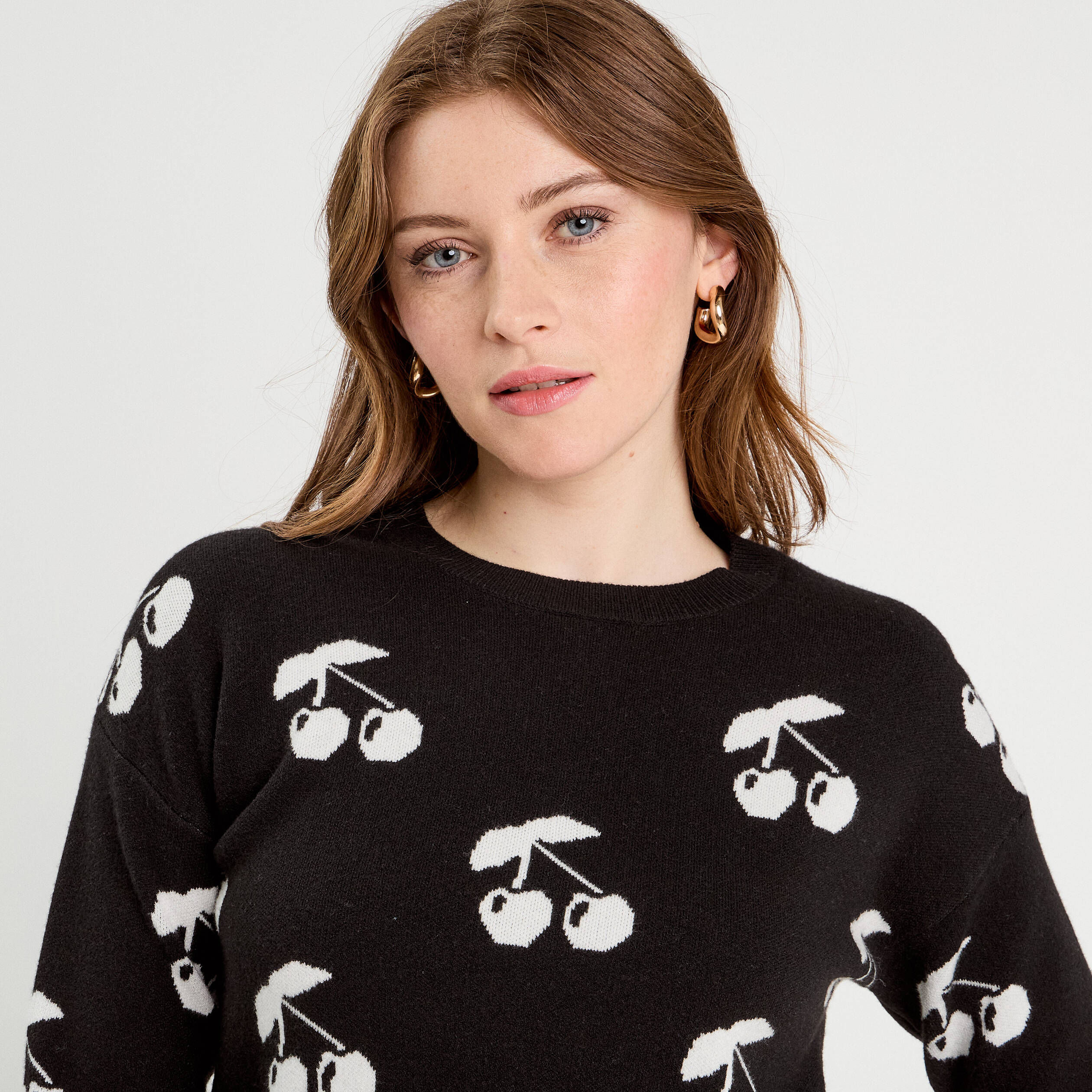 Pull manches longues noir femme