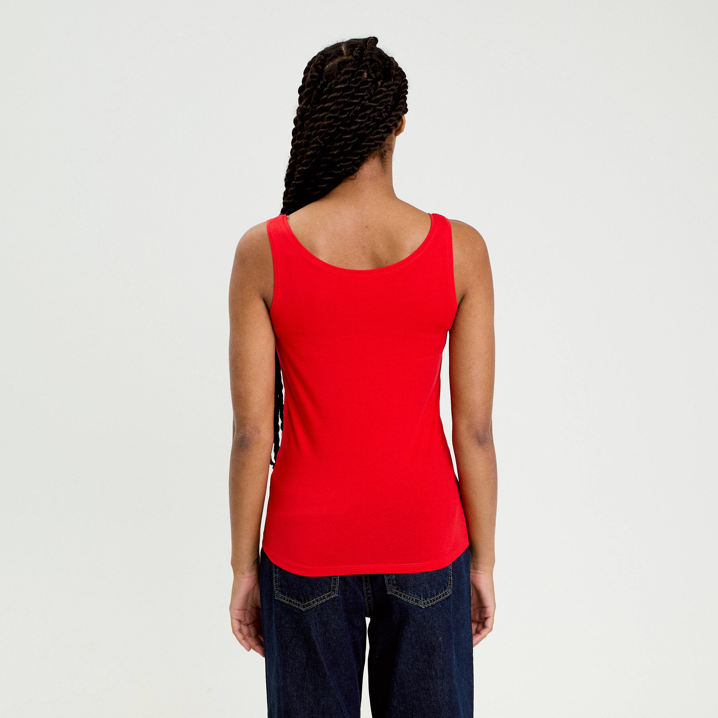 D&eacute;bardeur bretelles larges rouge femme