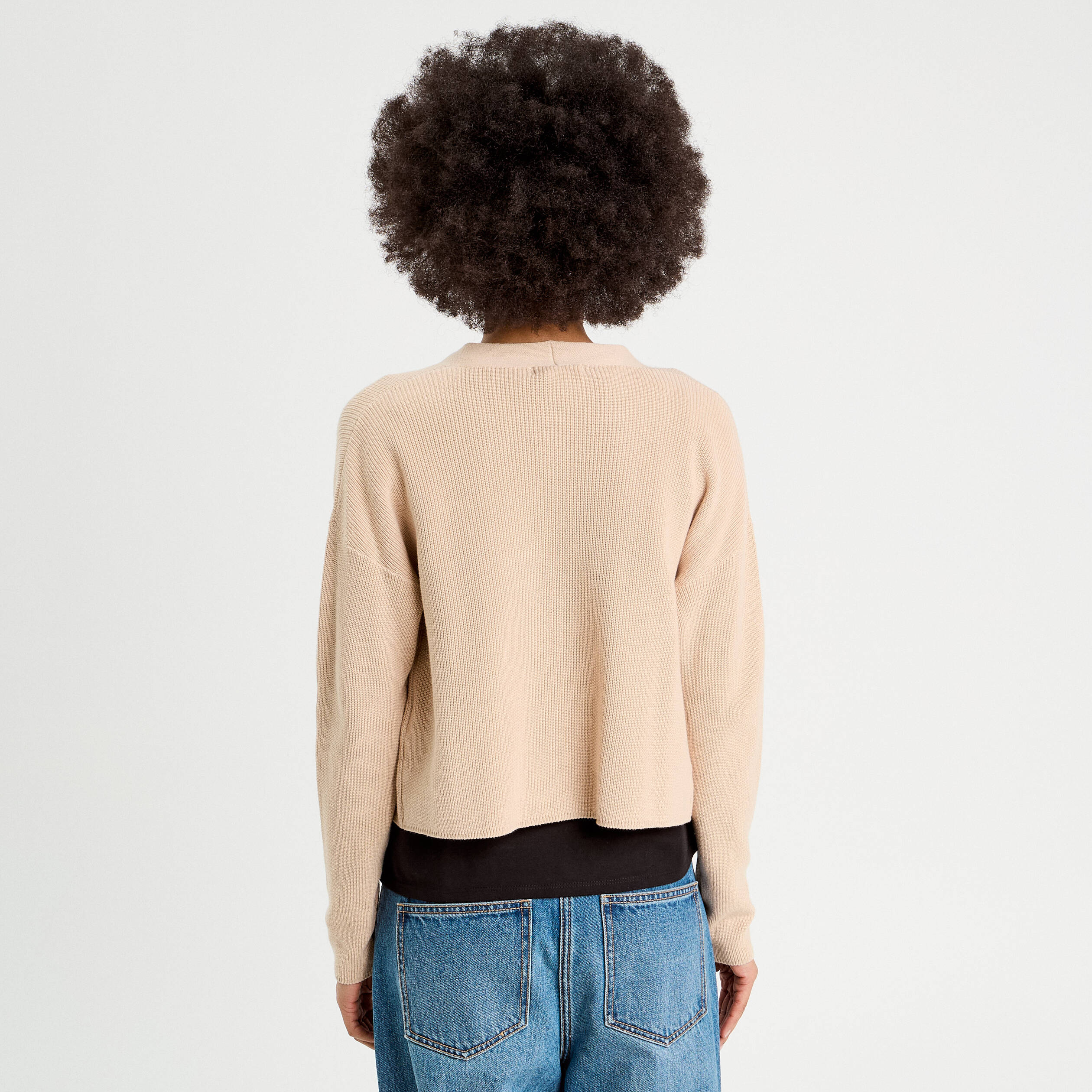 Gilet manches longues sable femme