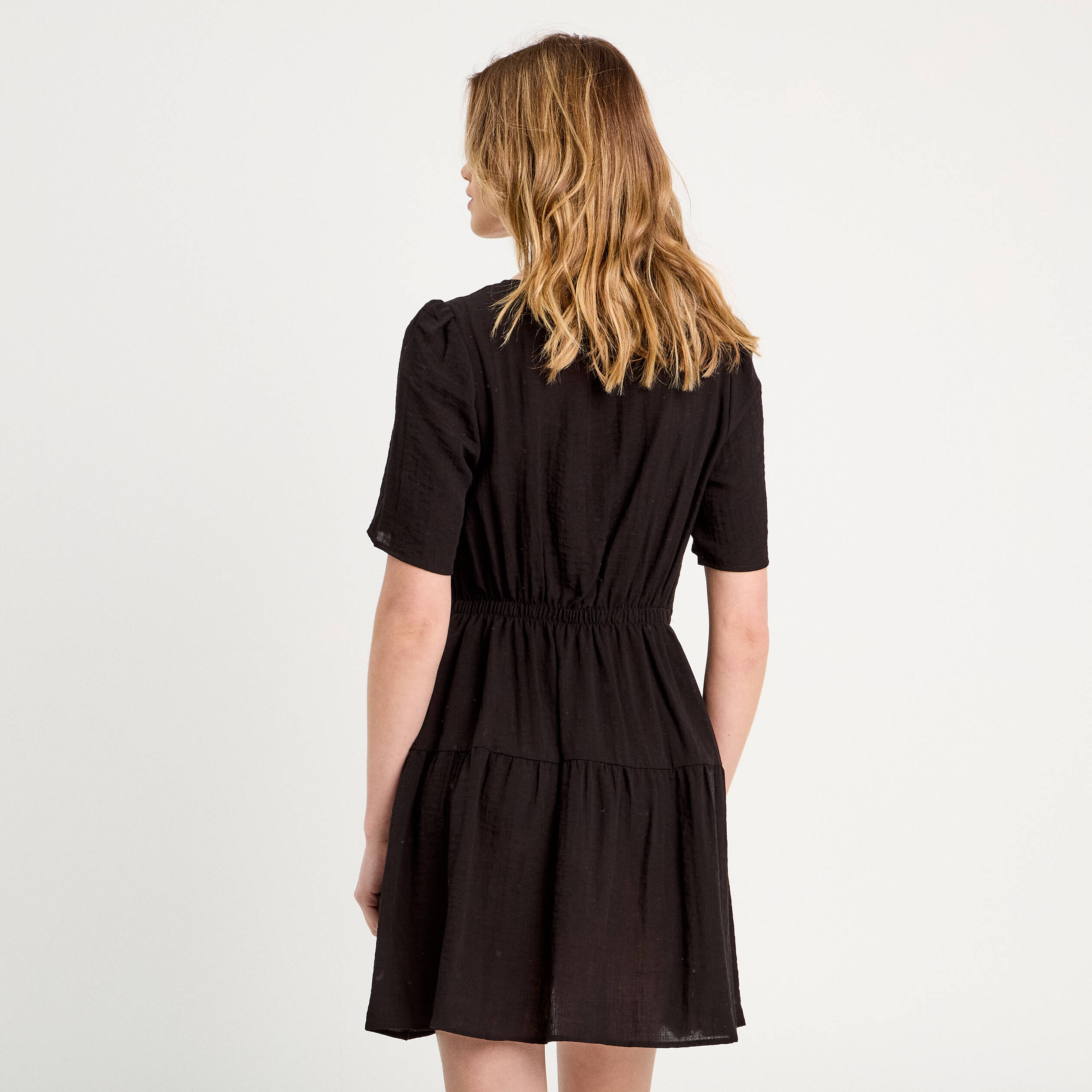robe evasee avec noeuds noir femme Robe évasée avec noeuds noir femme