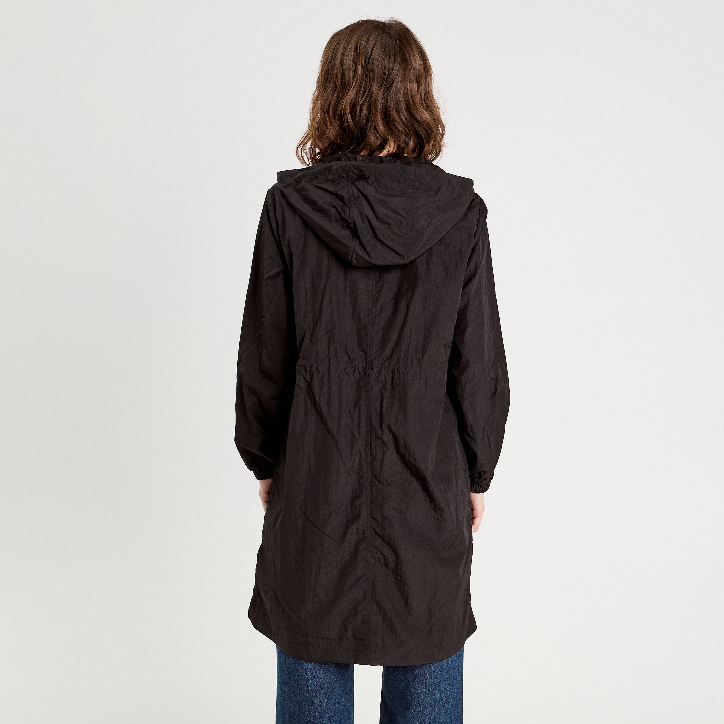 Parka d&eacute;perlante 2-en-1 avec pochette noir femme