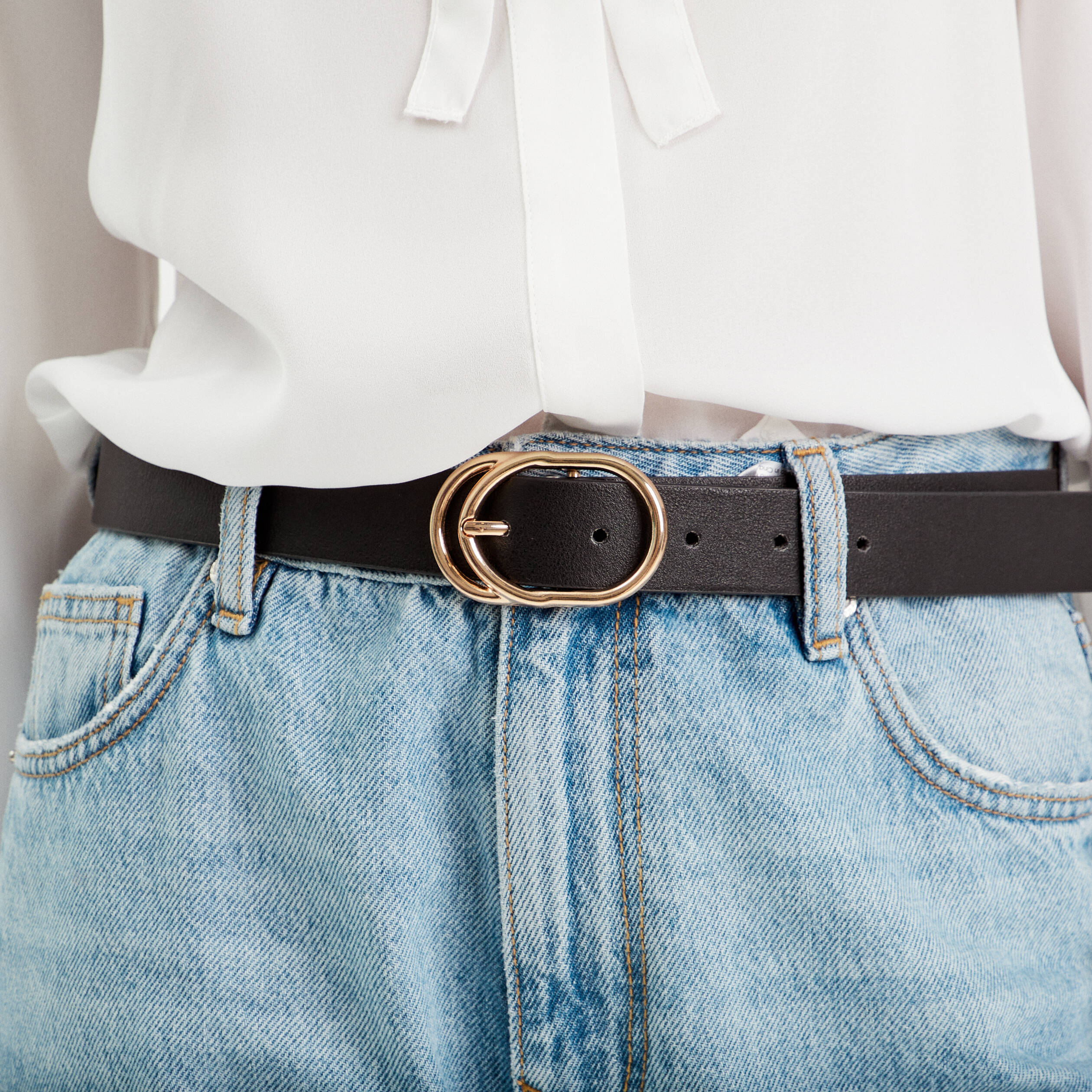 ceinture double boucle noir femme Ceinture double boucle noir femme