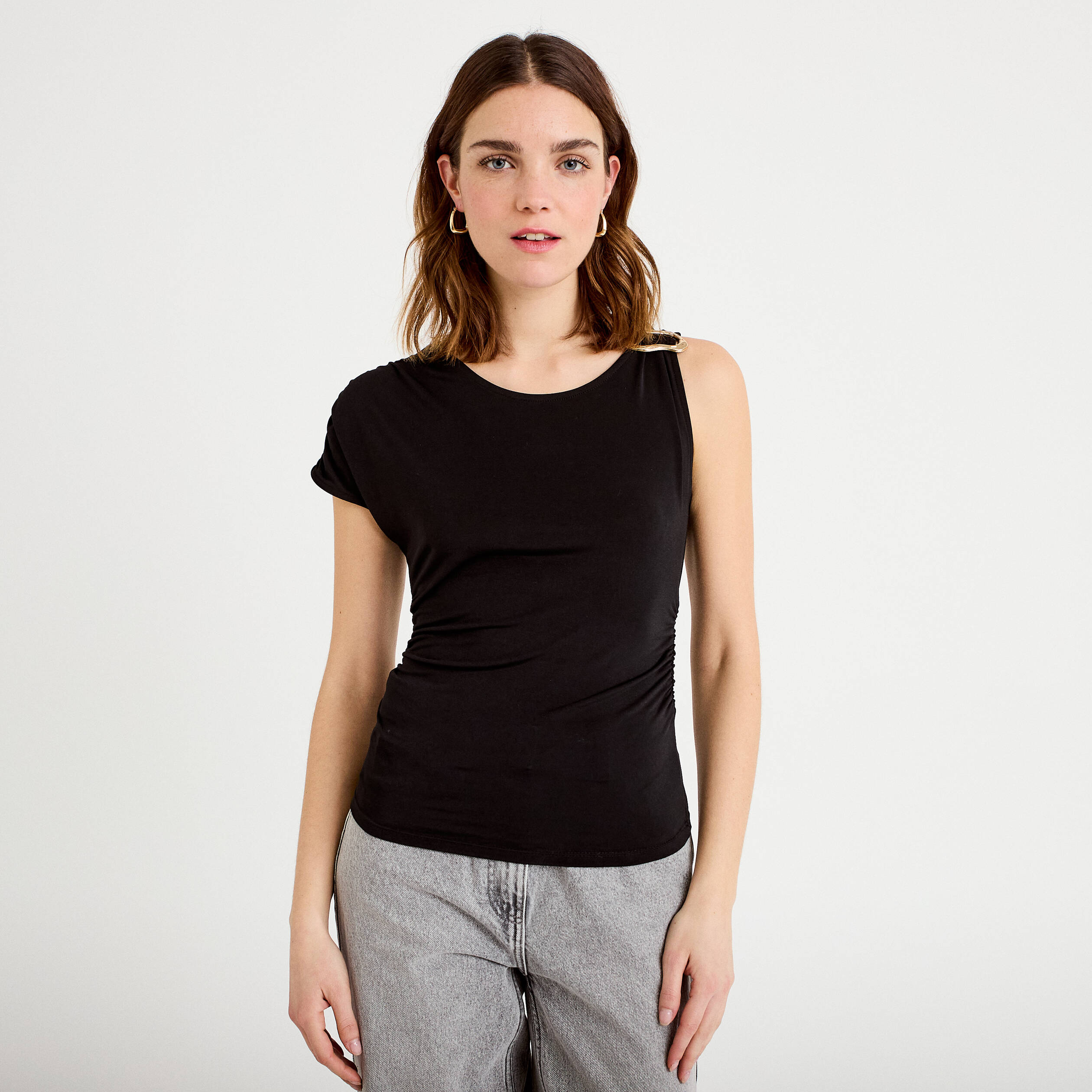 Top Asymétrique Femme Faith Connexion, Noir, Taille S - Neuf Avec étiquette