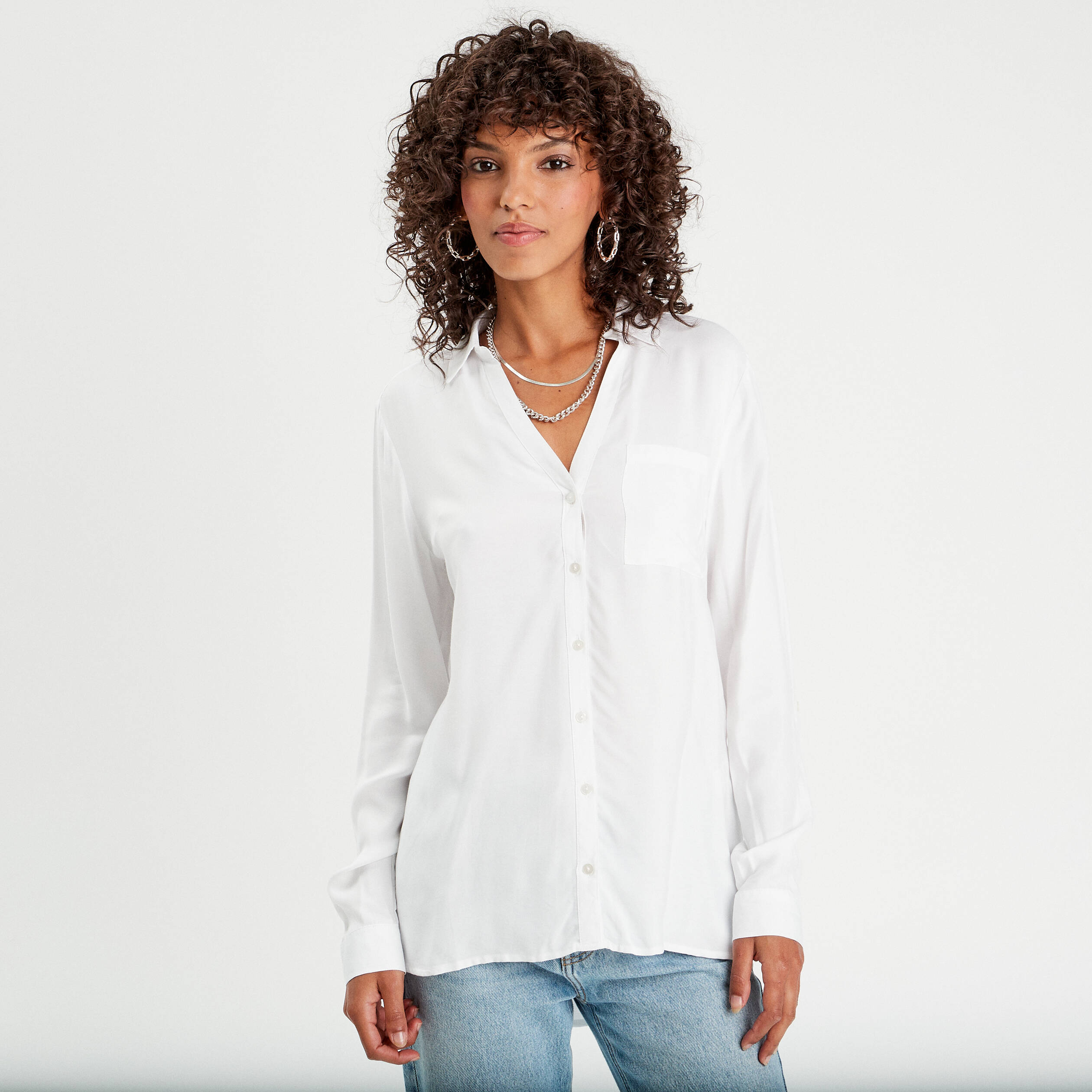 chemise manches longues ecru femme Chemise manches longues ecru femme