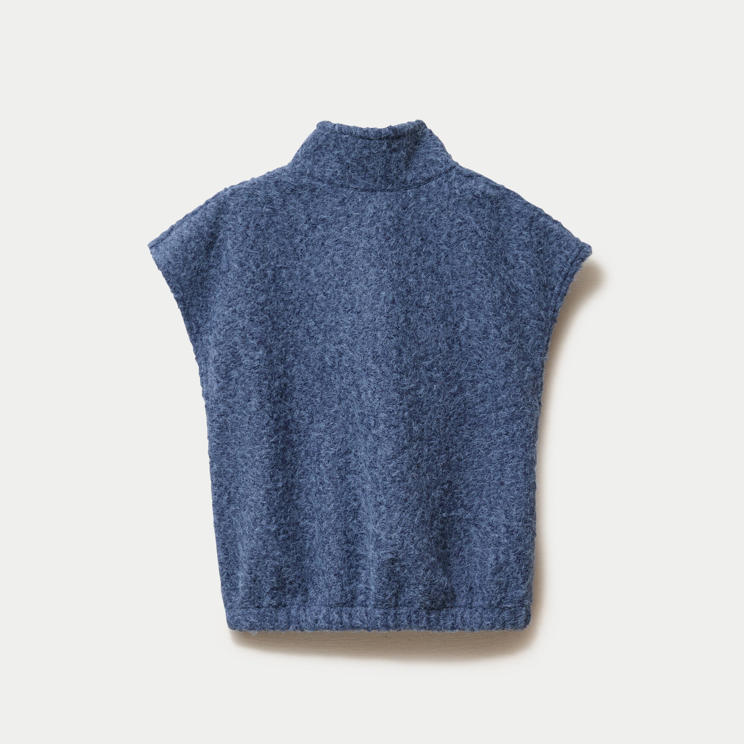Gilet sans manches col montant bleu marine femme