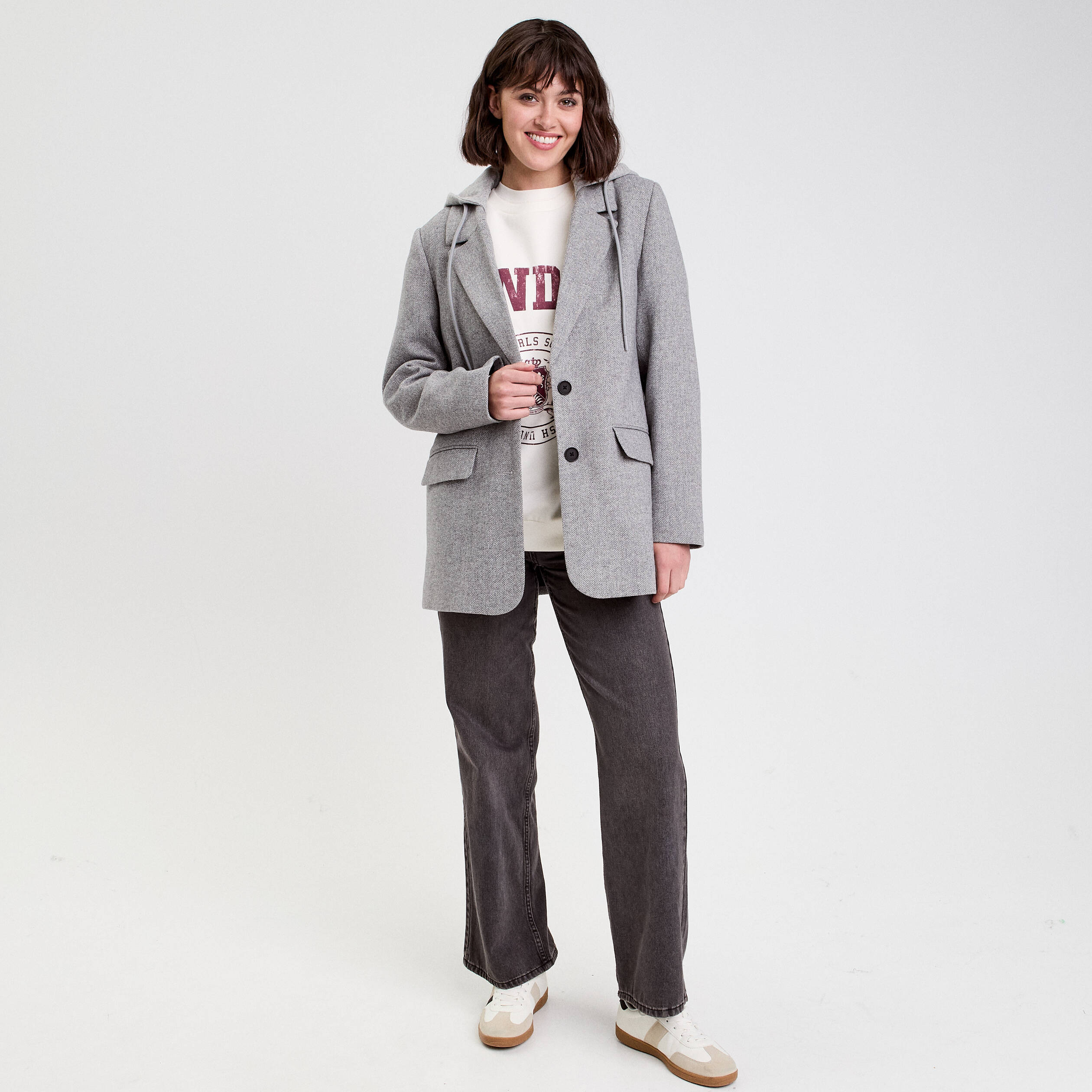 Veste à Capuche Gaastra Femme - Taille 36 (XS) - Gris Clair - Polyamide - Coupe Ample