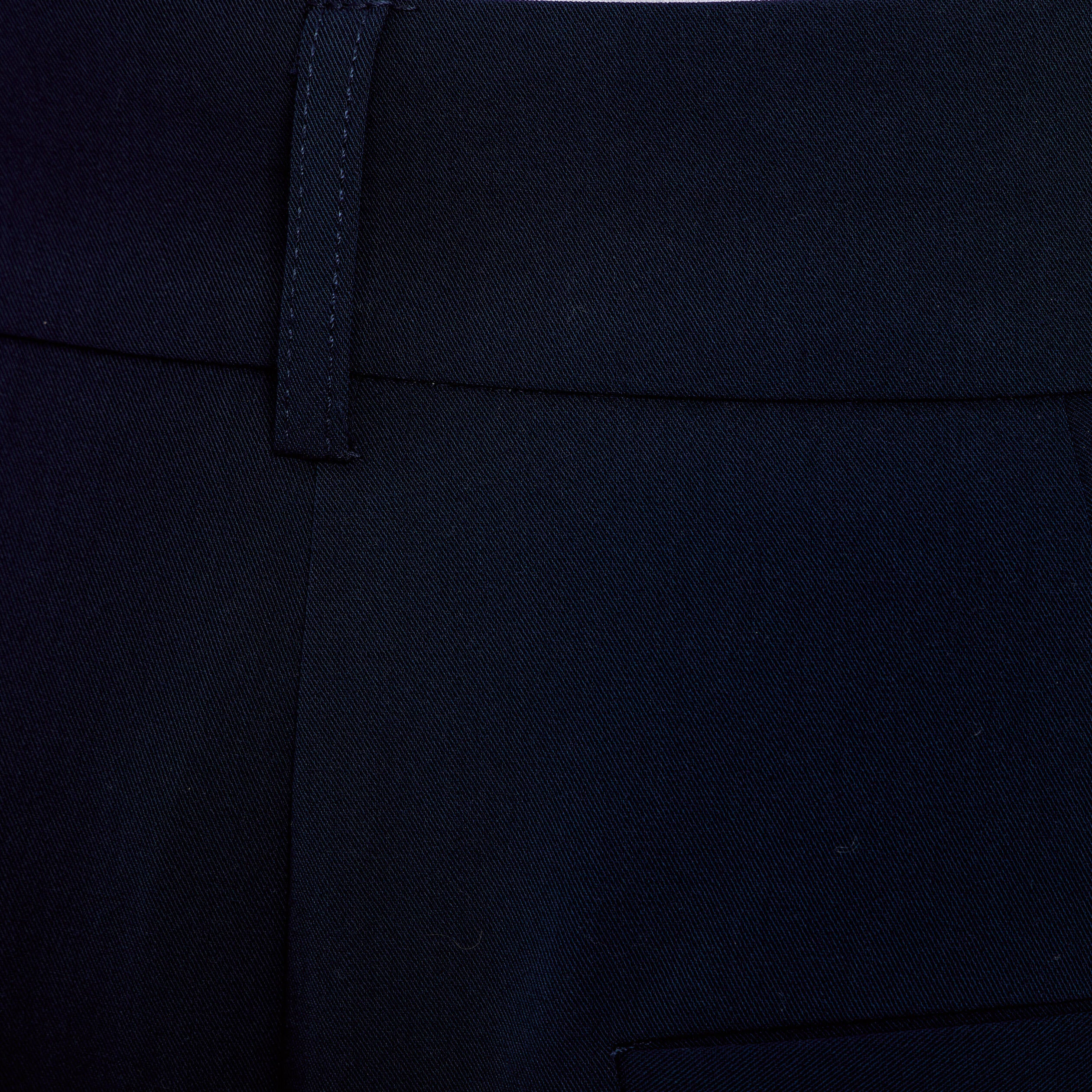 Pantalon large &agrave; pinces bleu marine femme