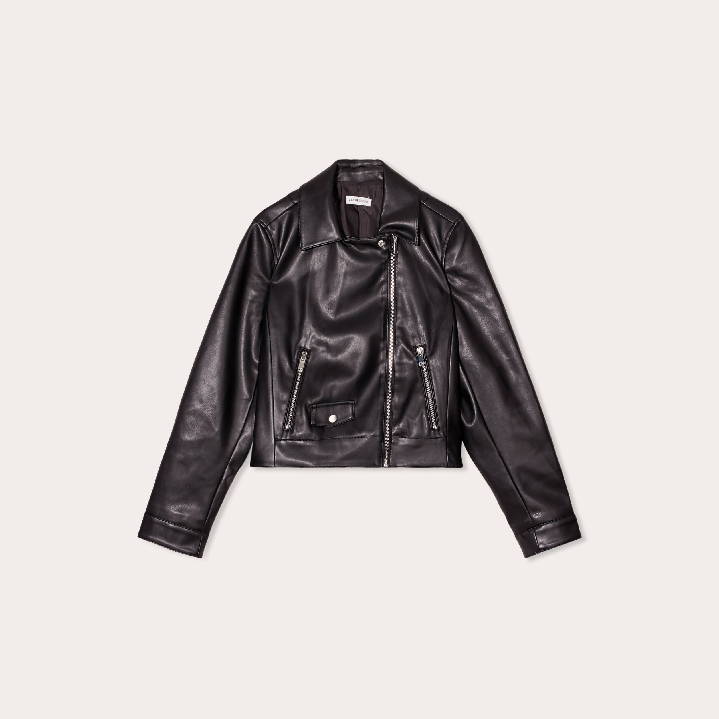 veste biker simili cuir noir femme Veste biker simili cuir noir femme