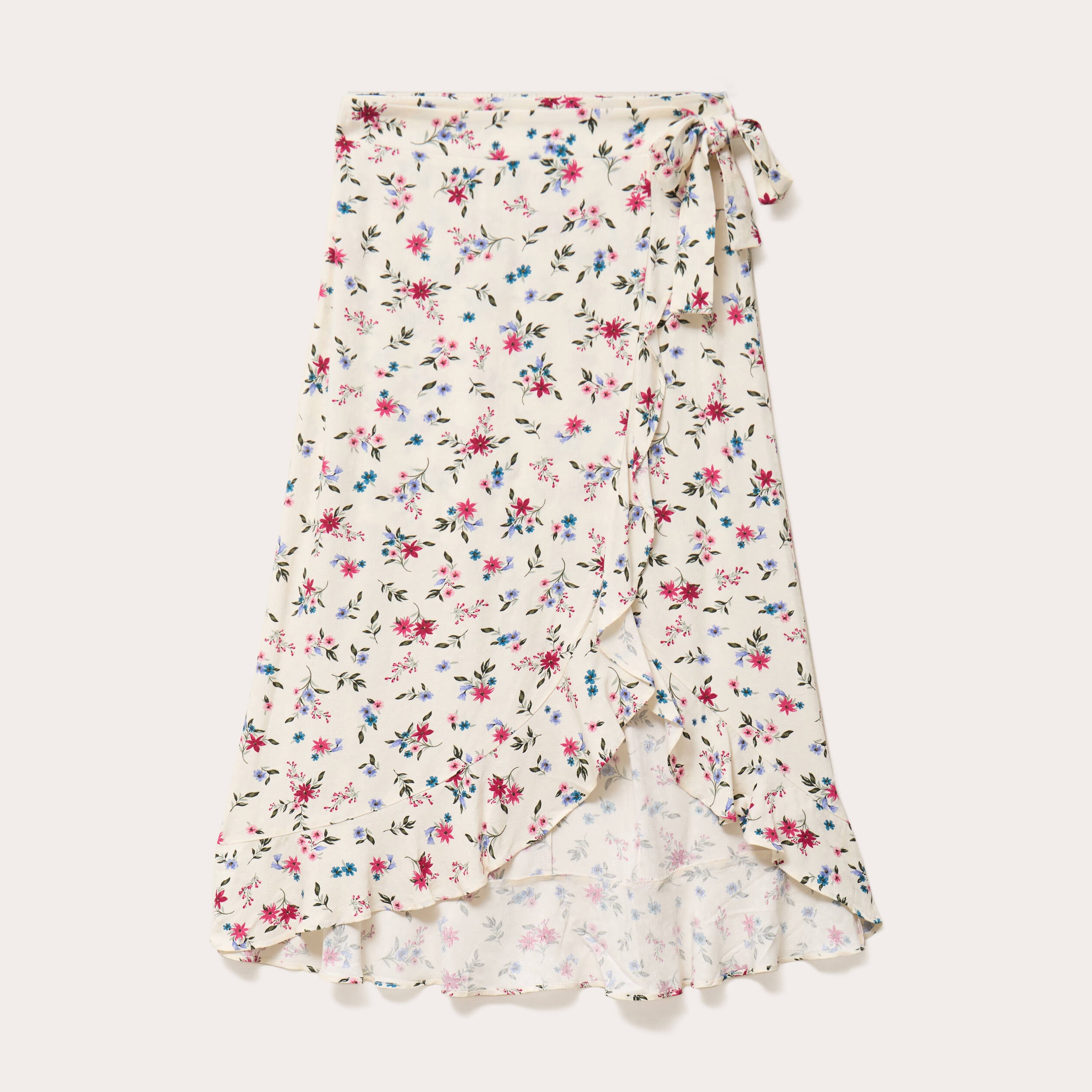 Jupe longue portefeuille beige clair femme