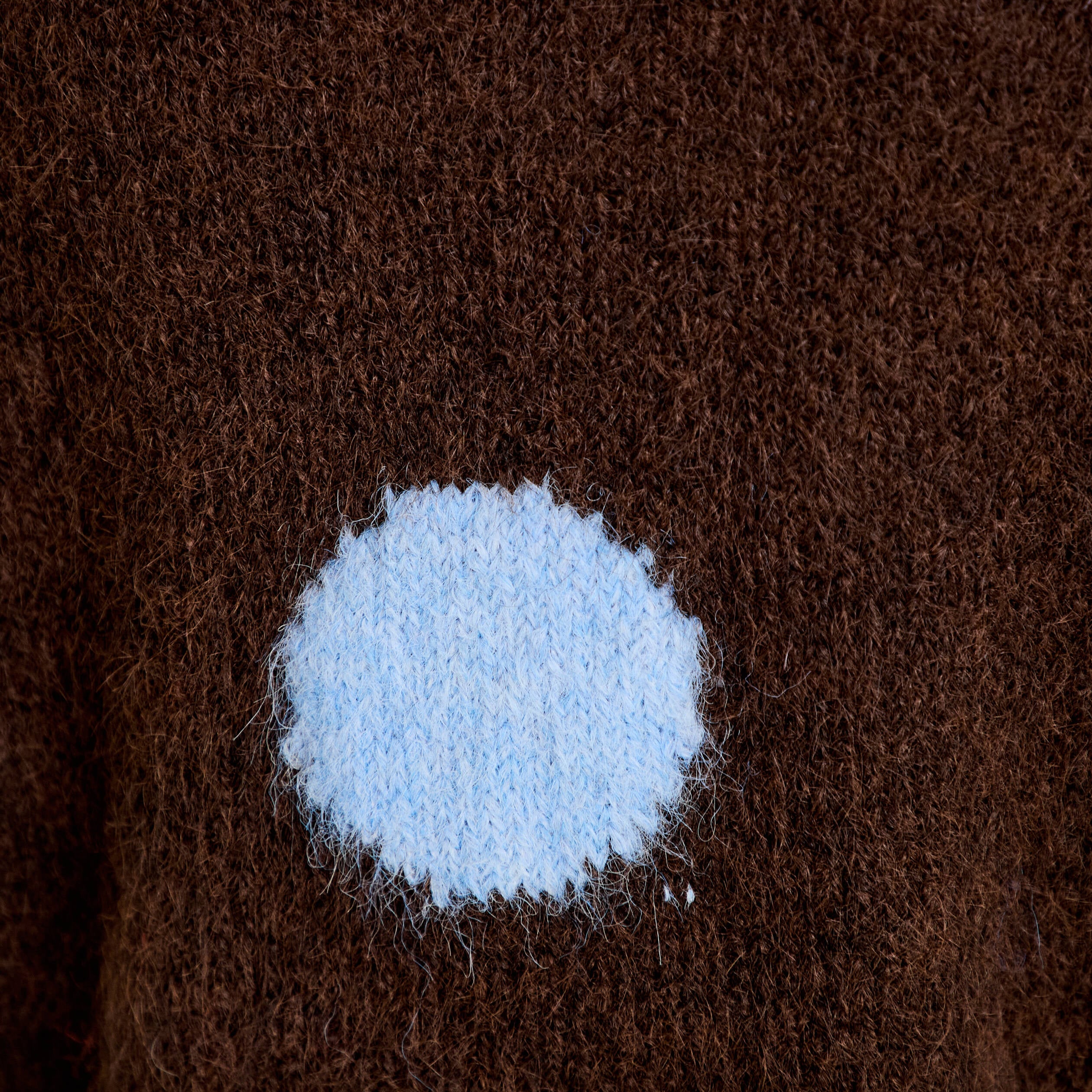 Pull col rond manches courtes marron fonc&eacute; femme