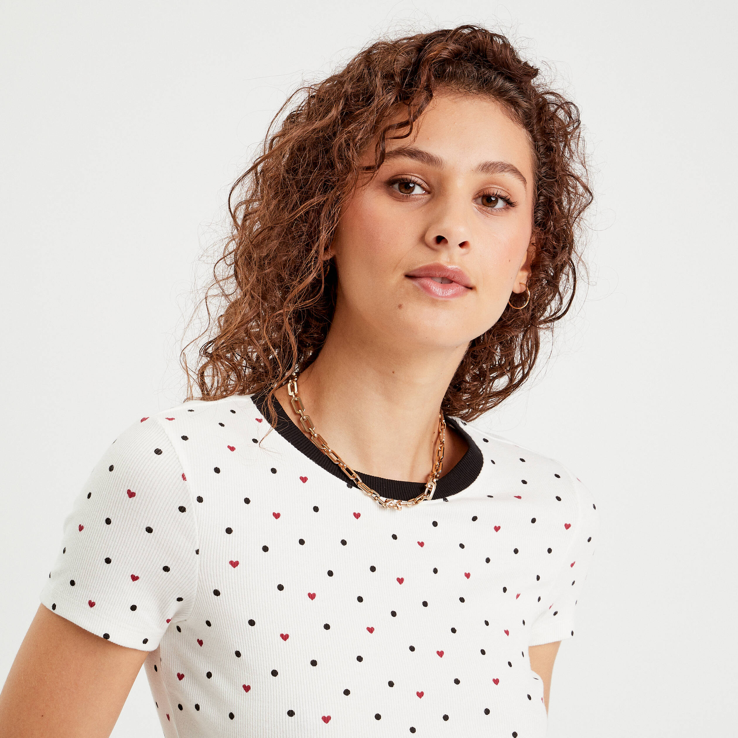 t shirt ajuste manches courtes blanc femme T-shirt ajusté manches courtes blanc femme