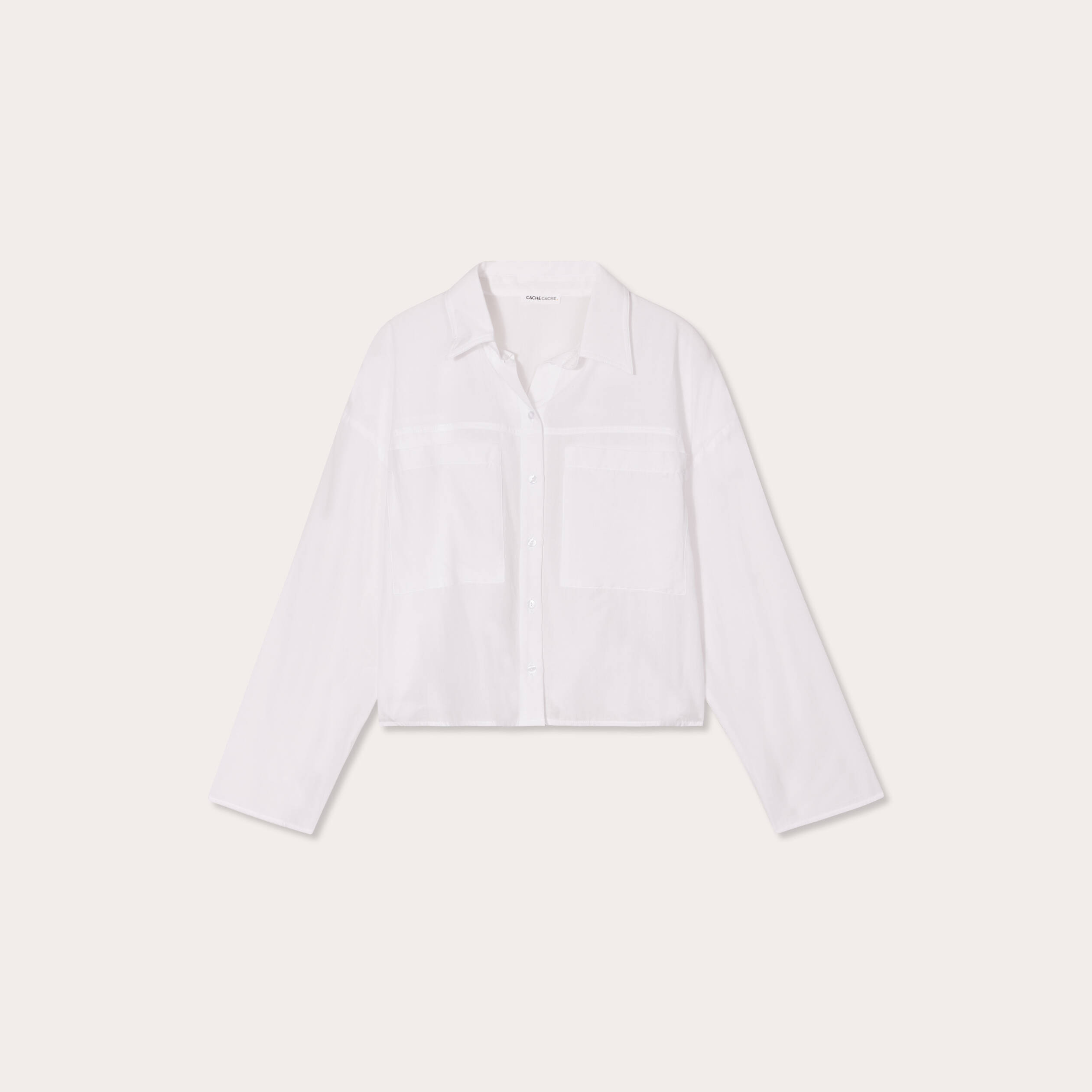 chemise manches longues poches ecru femme Chemise manches longues poches ecru femme