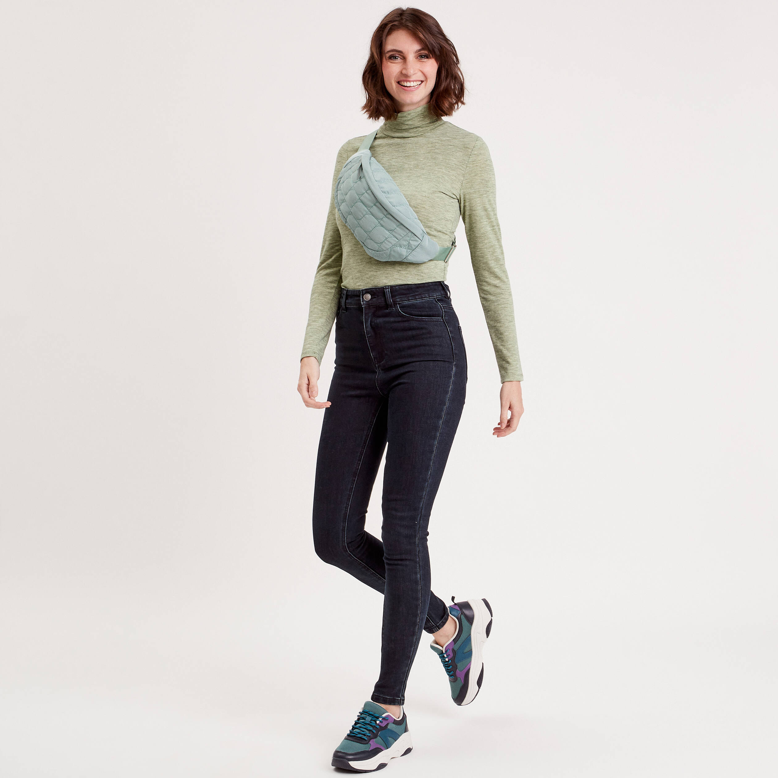 Jeans skinny int rieur gratt chaud denim brut femme Vibs