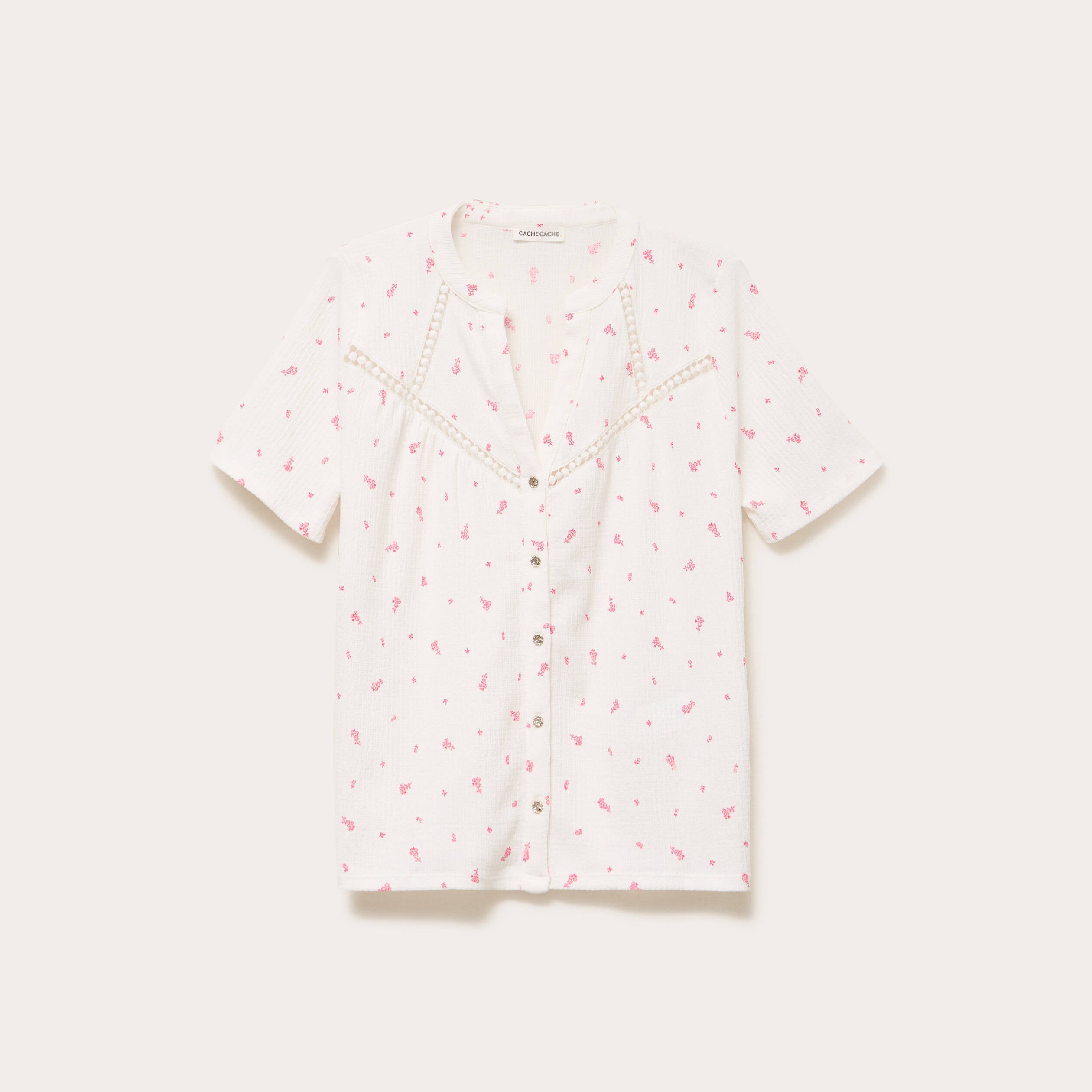 Blouse manches courtes blanc femme