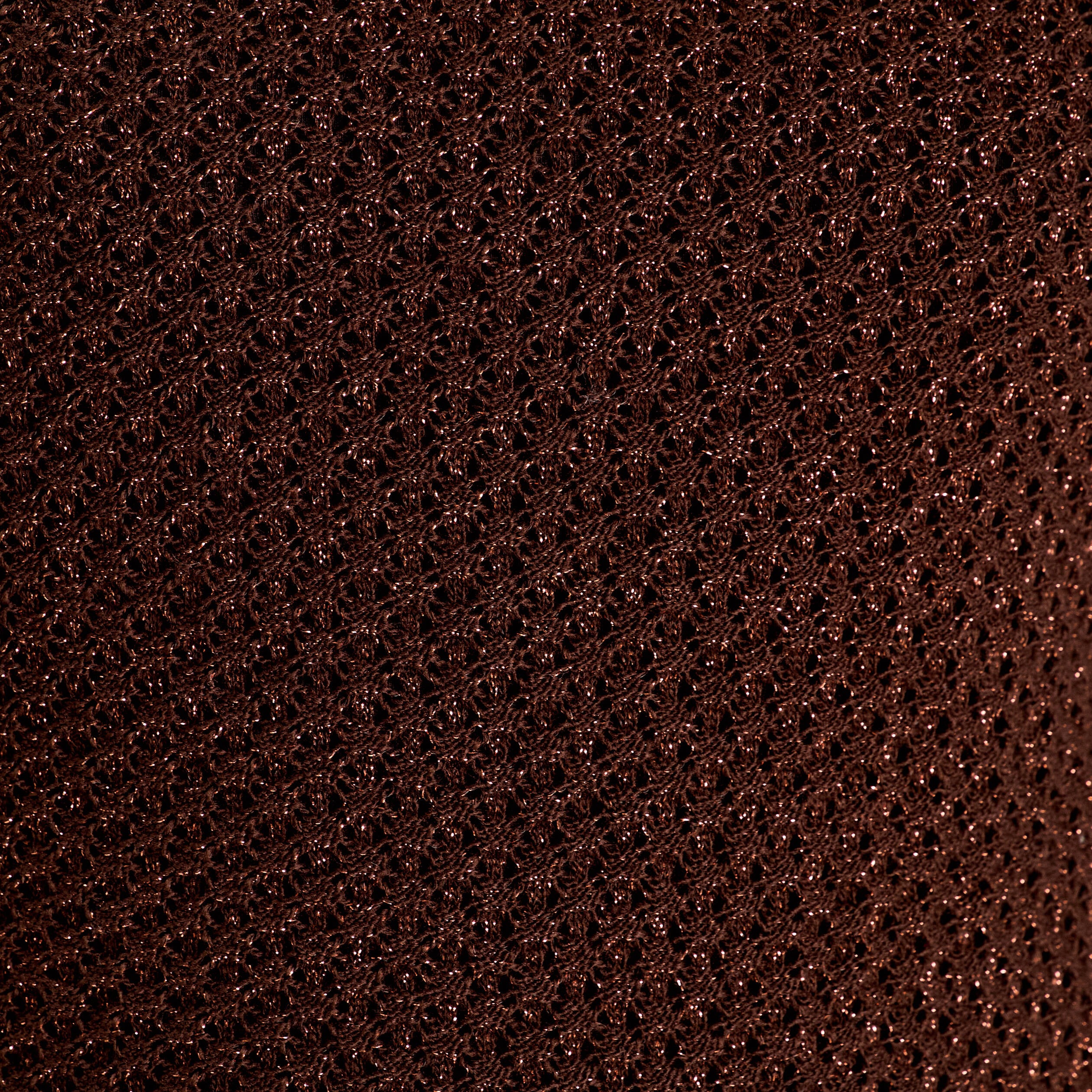 Pull ajour&eacute; manches longues marron fonc&eacute; femme
