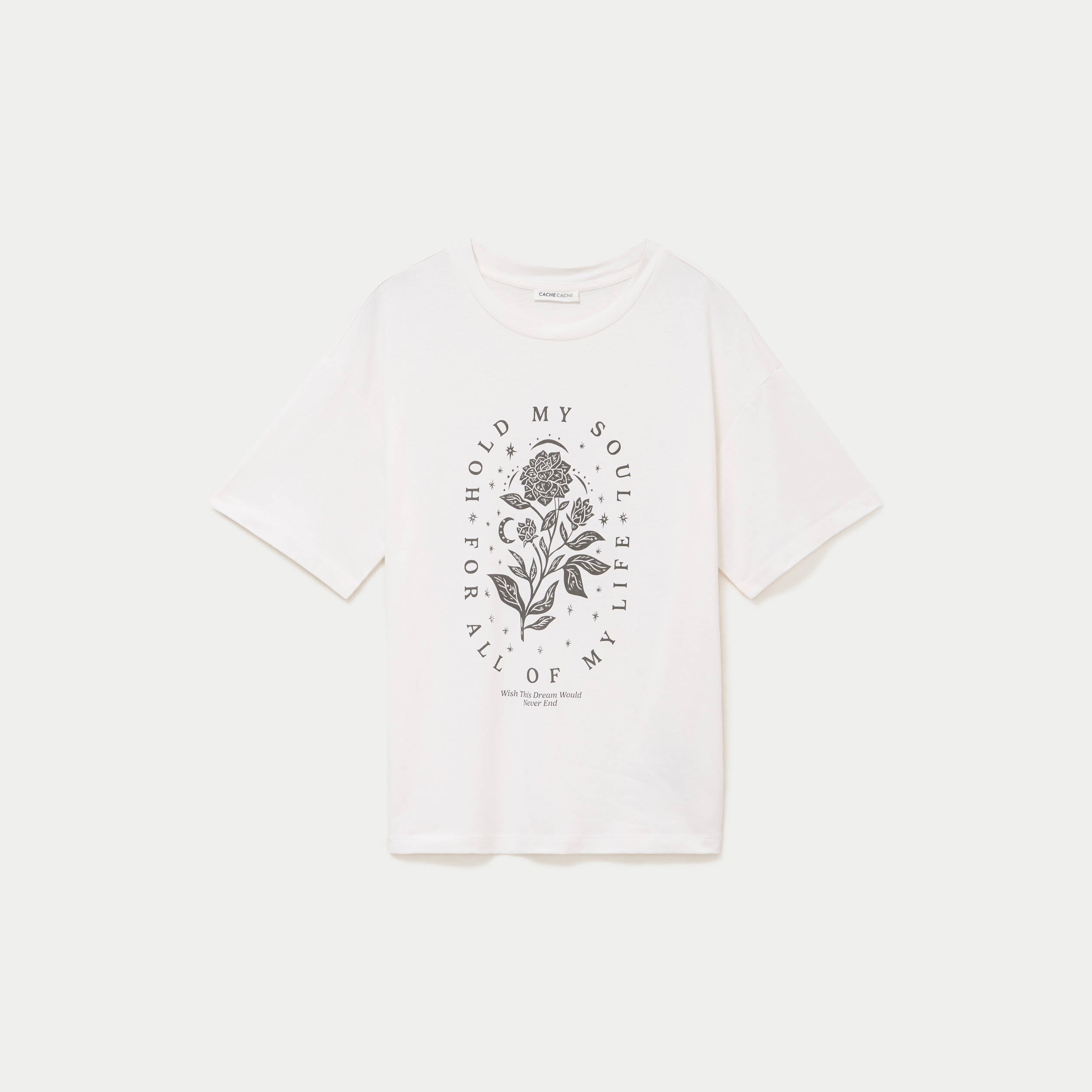 T-shirt oversize manches courtes ecru femme