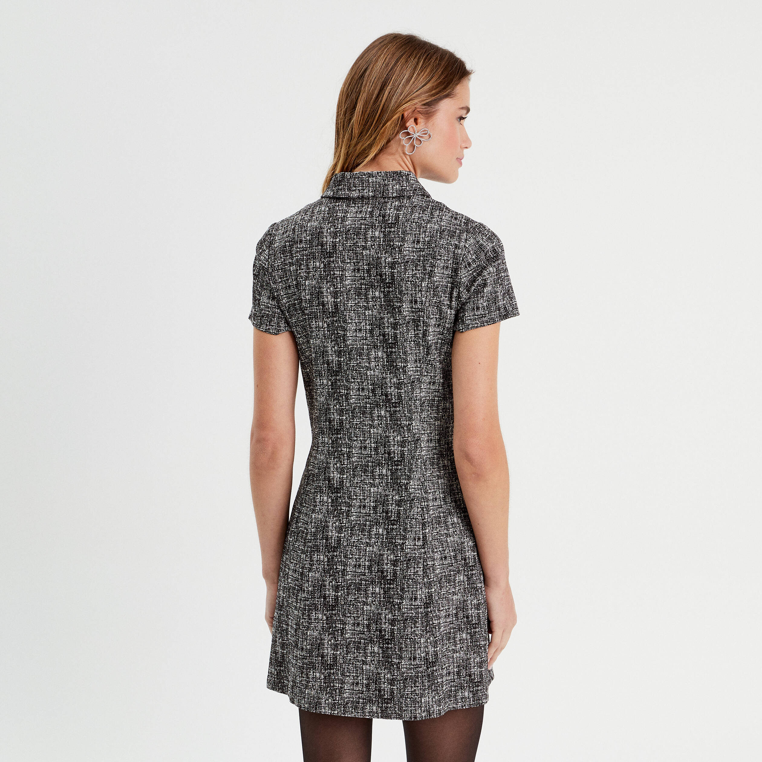 Robe droite zipp&eacute;e noir femme