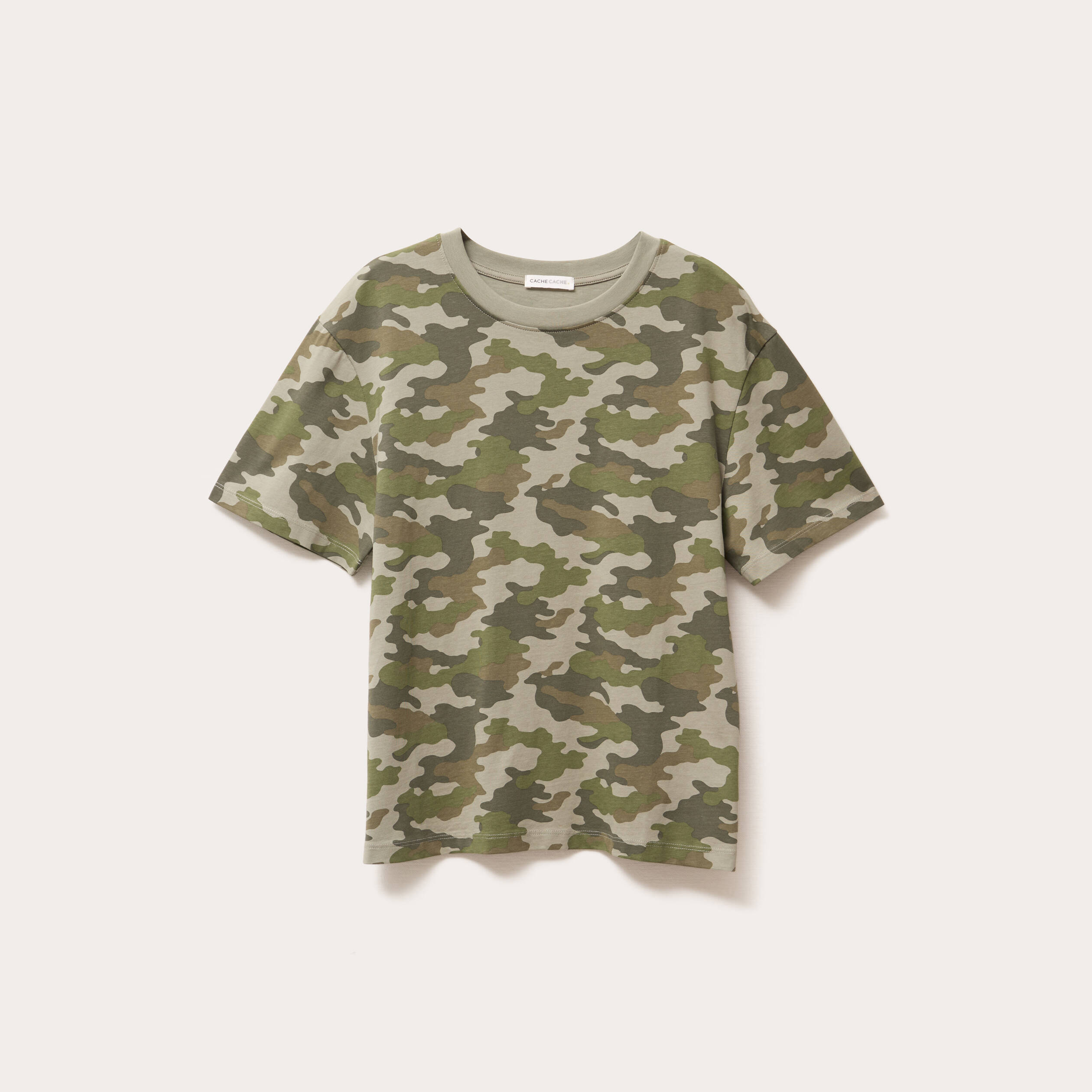 t shirt manches courtes vert kaki femme T-shirt manches courtes vert kaki femme