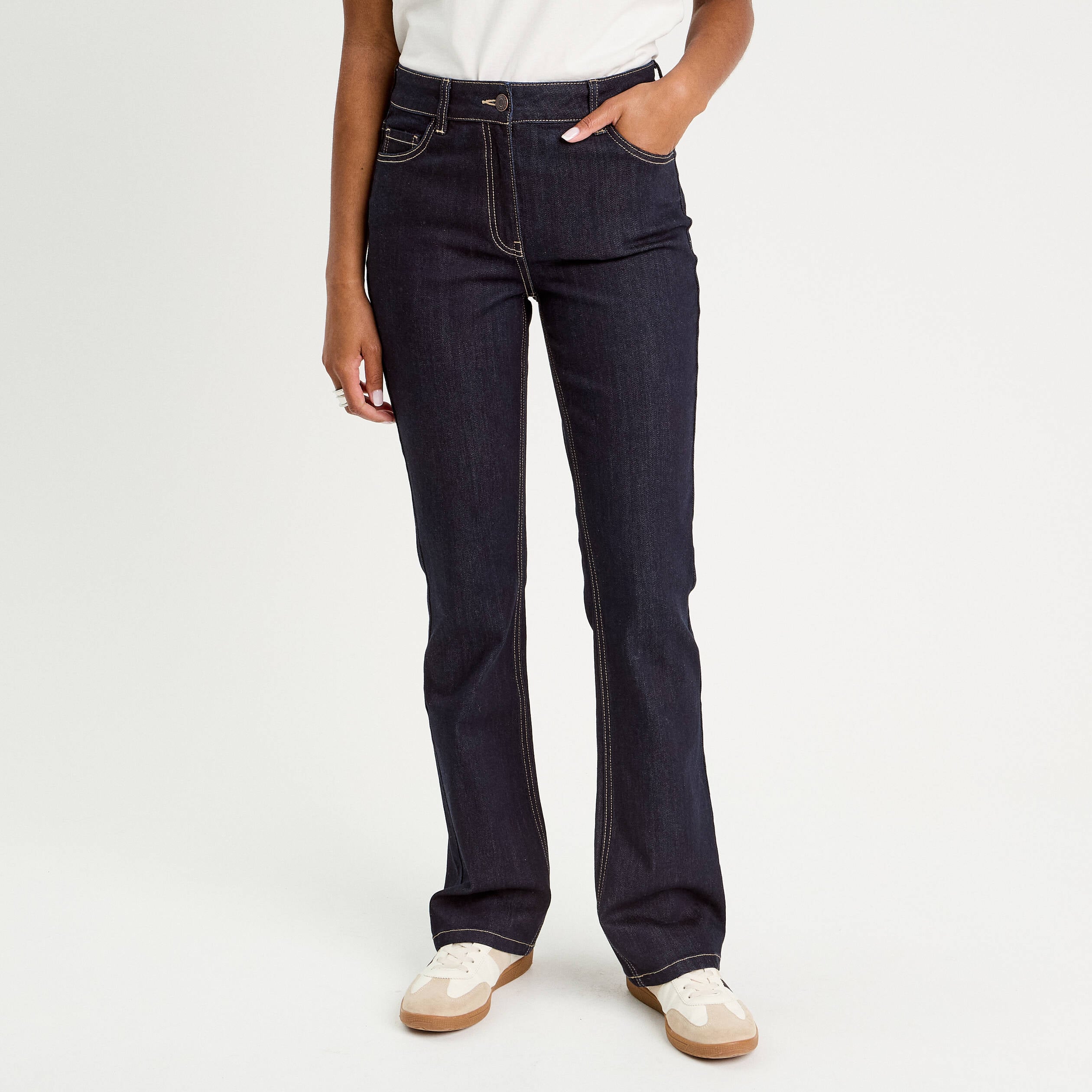 Jeans flare denim brut femme