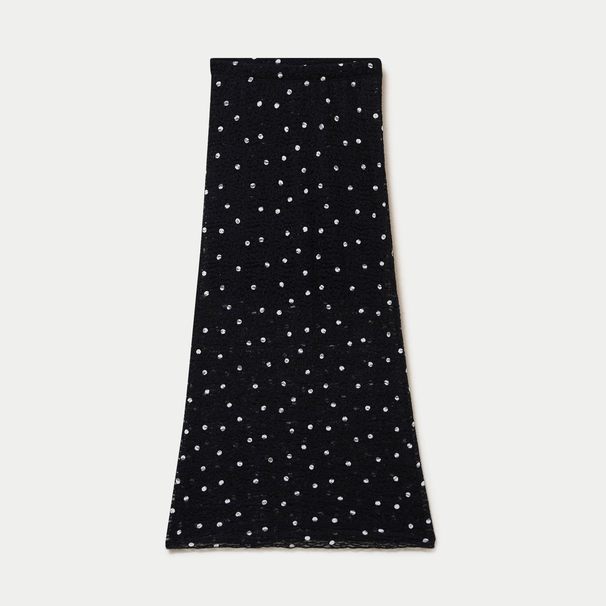 Jupe longue ajust&eacute;e en dentelle noir femme