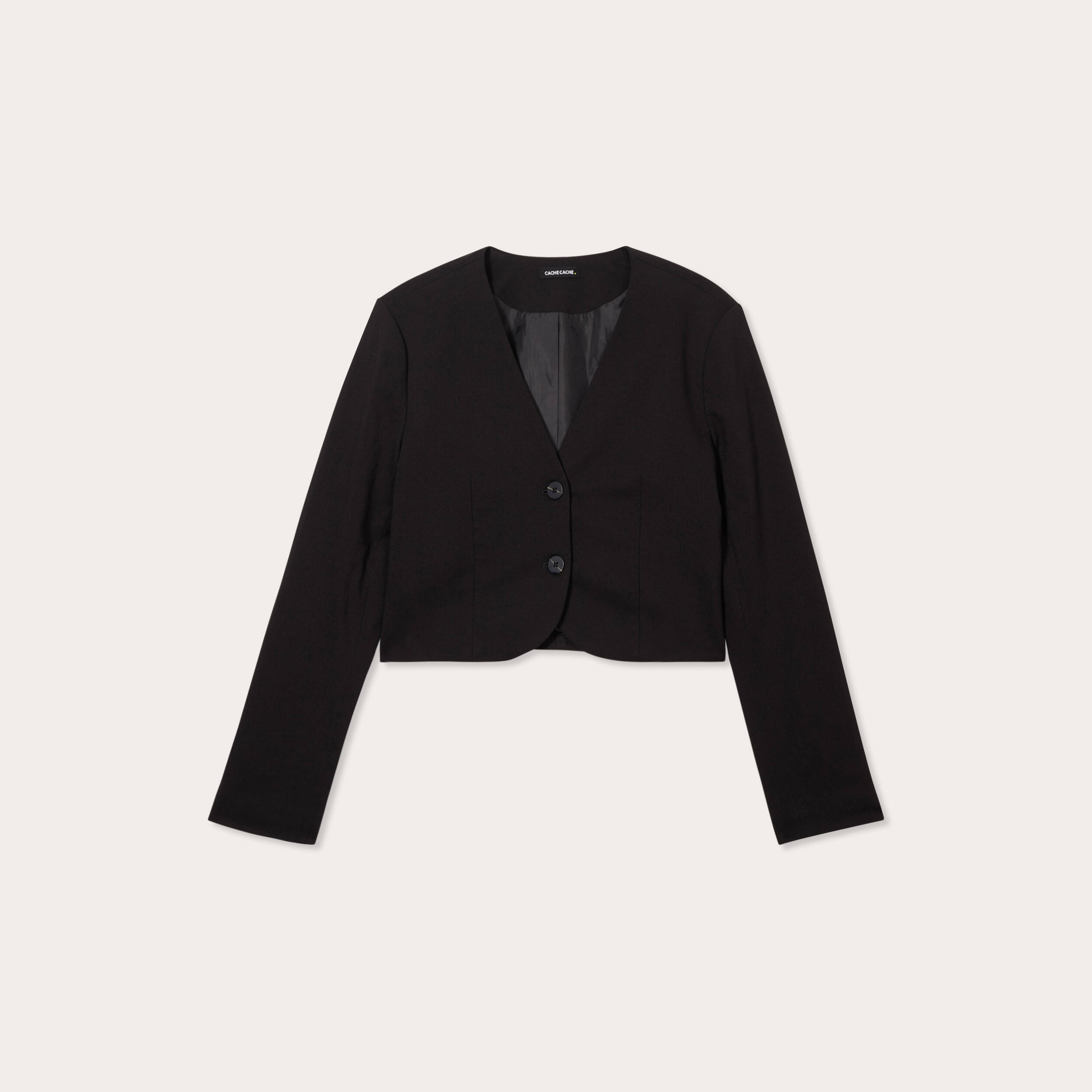 Veste blazer courte noir femme