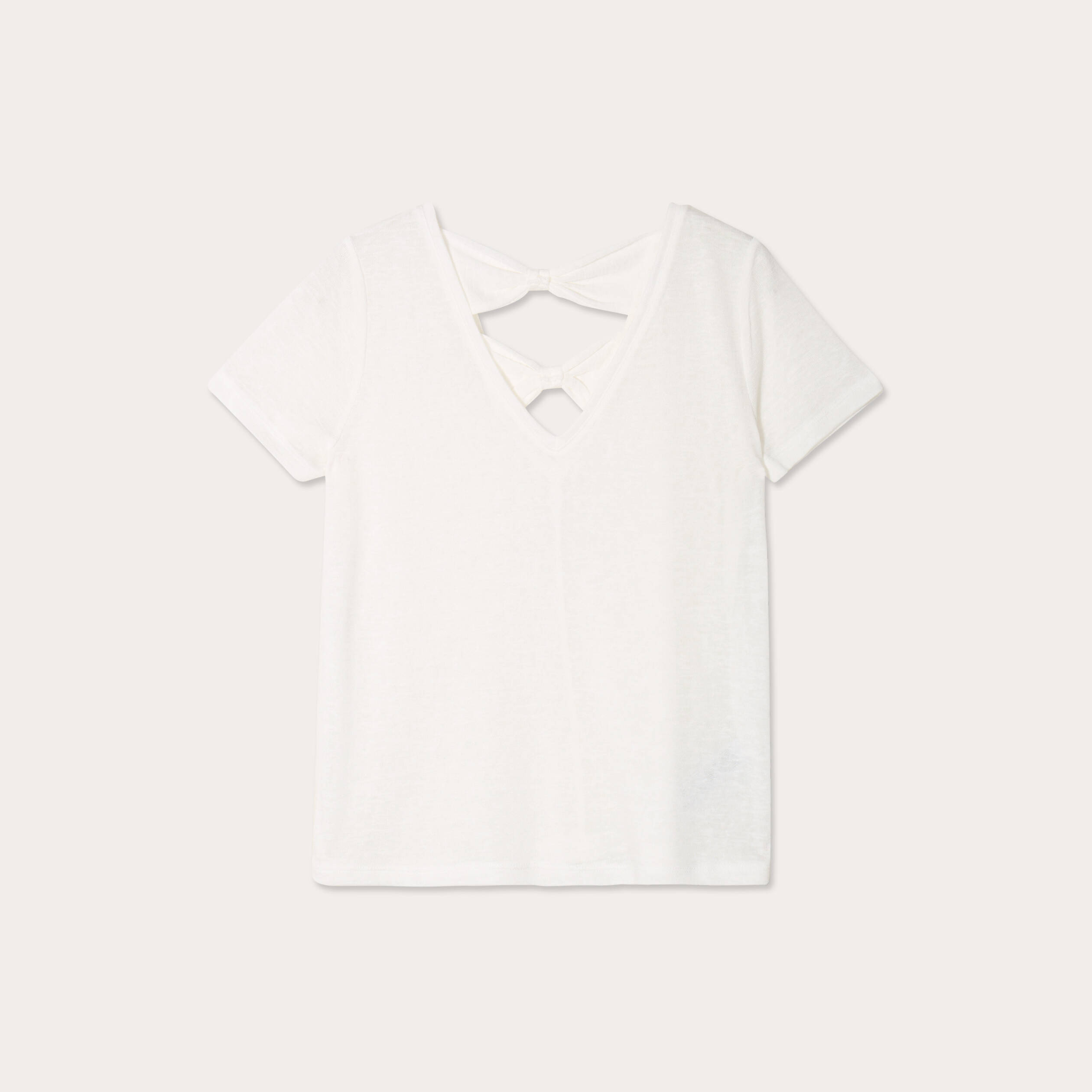 t shirt noeuds dos ecru femme T-shirt noeuds dos ecru femme