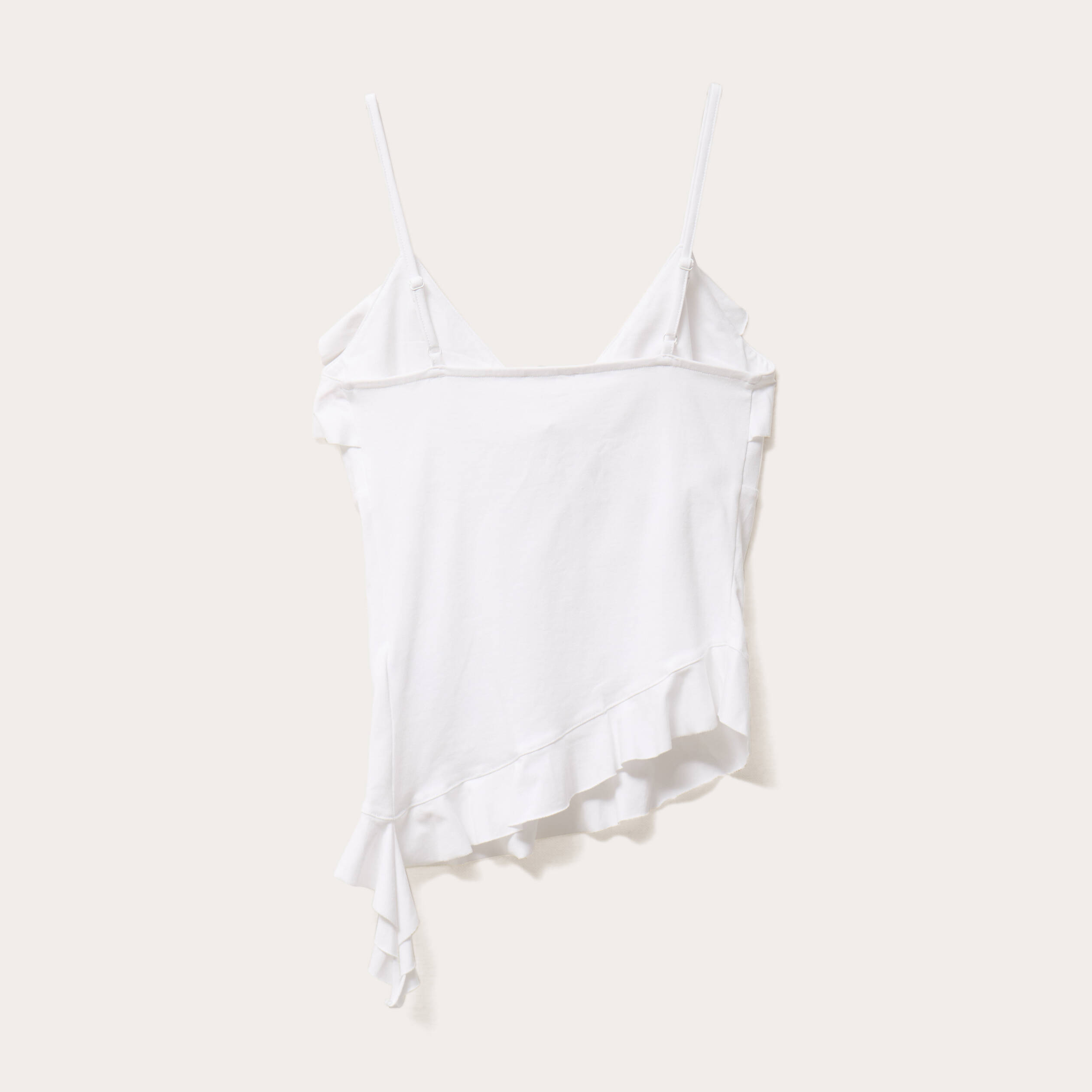 Débardeur asymétrique ecru femme