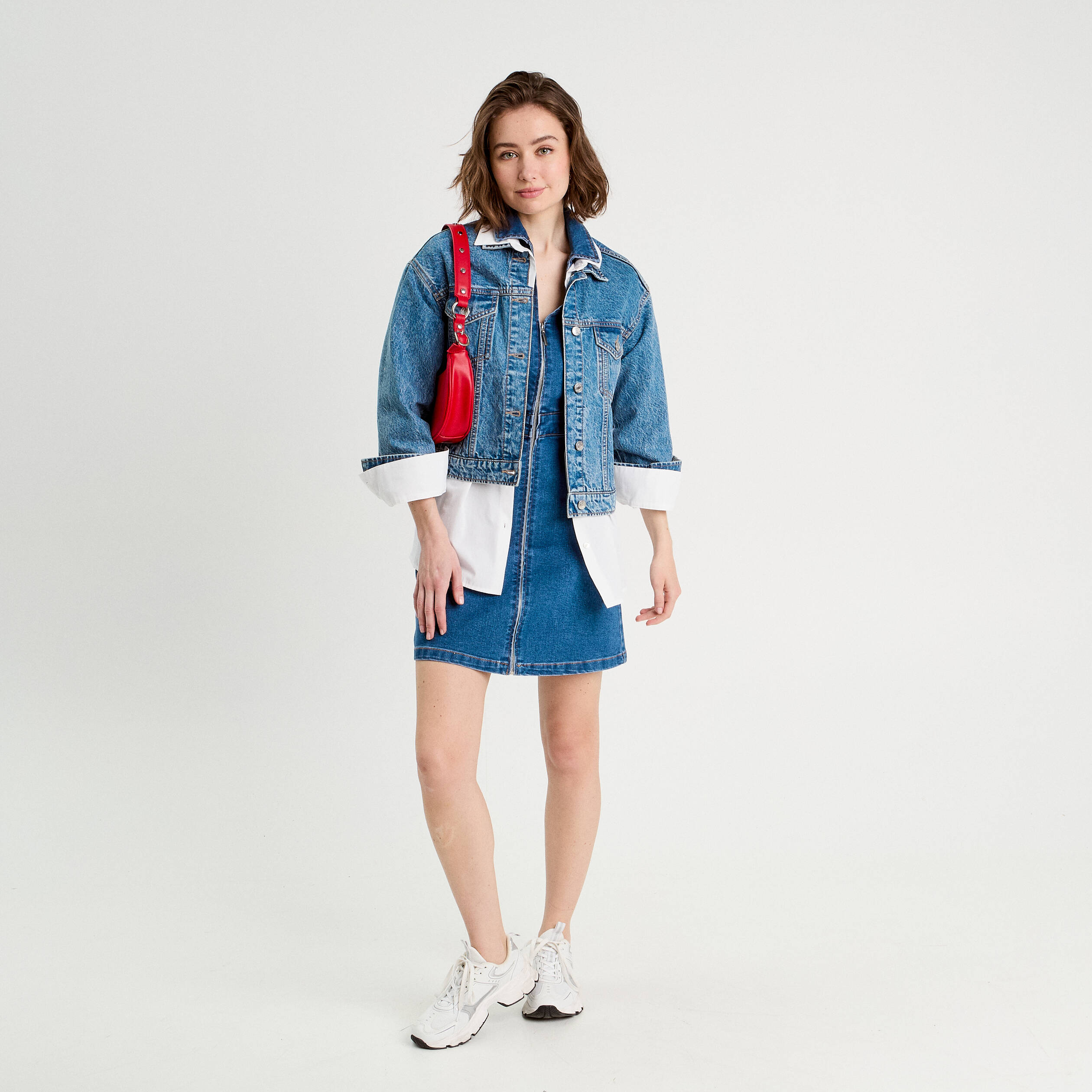 robe droite zippee en jean denim stone femme Robe droite zippée en jean denim stone femme