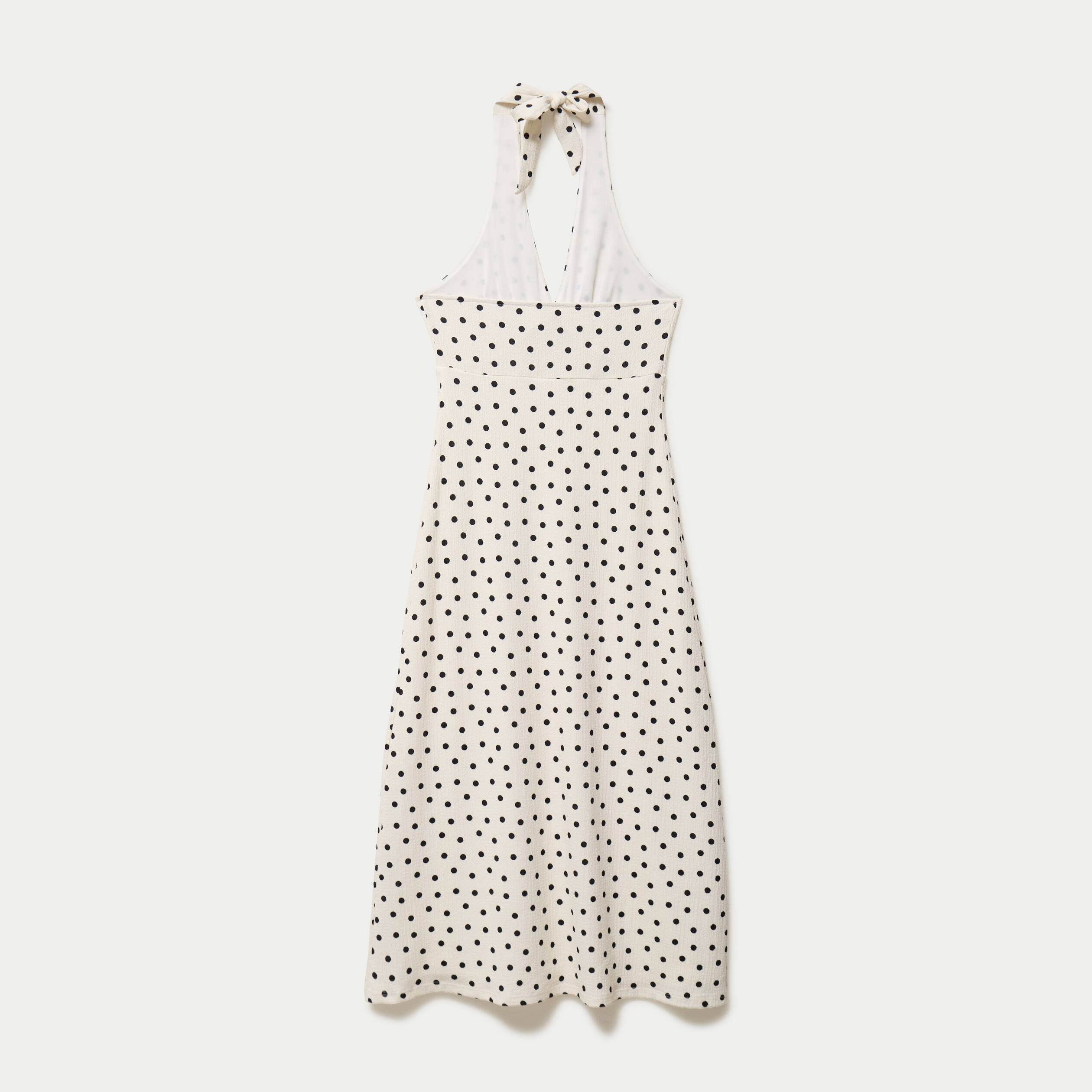 Robe &eacute;vas&eacute;e 3/4 sans manches col v beige clair femme
