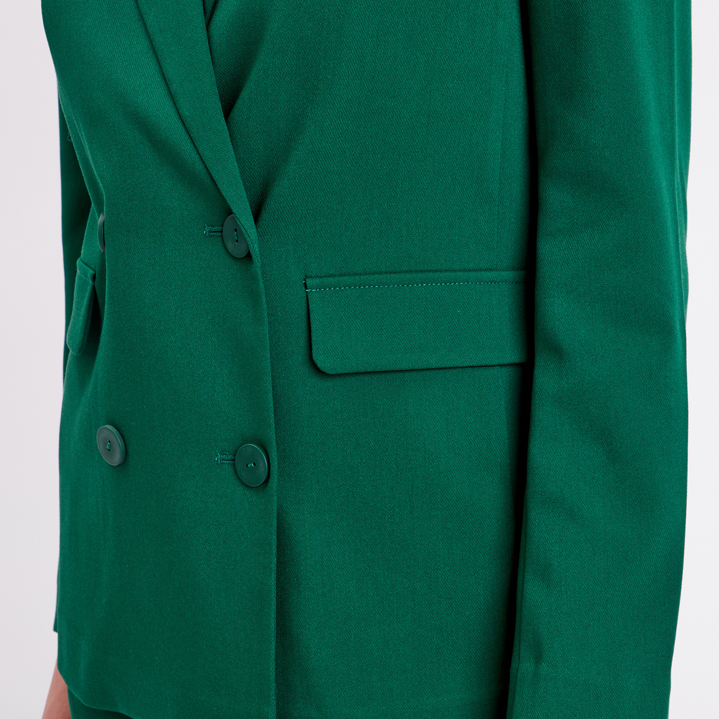 Veste esprit blazer droite vert fonc&eacute; femme