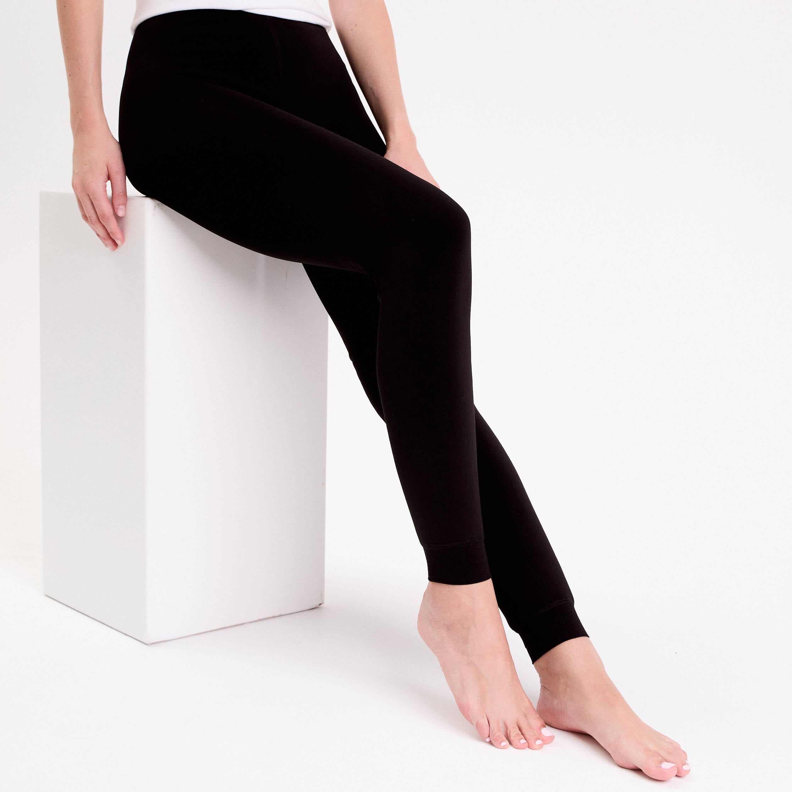 Legging chaud taille haute noir femme
