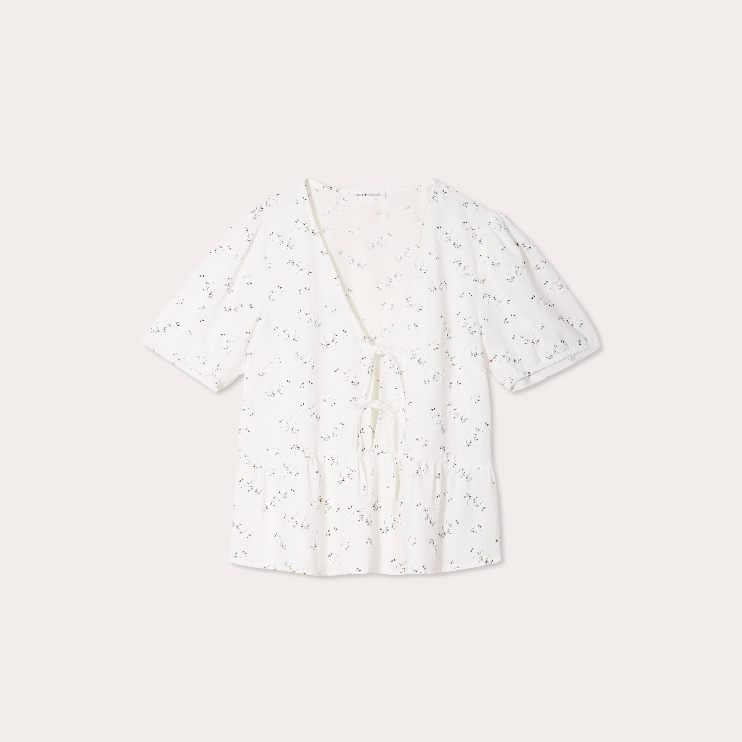 Blouse noeuds devant blanc femme
