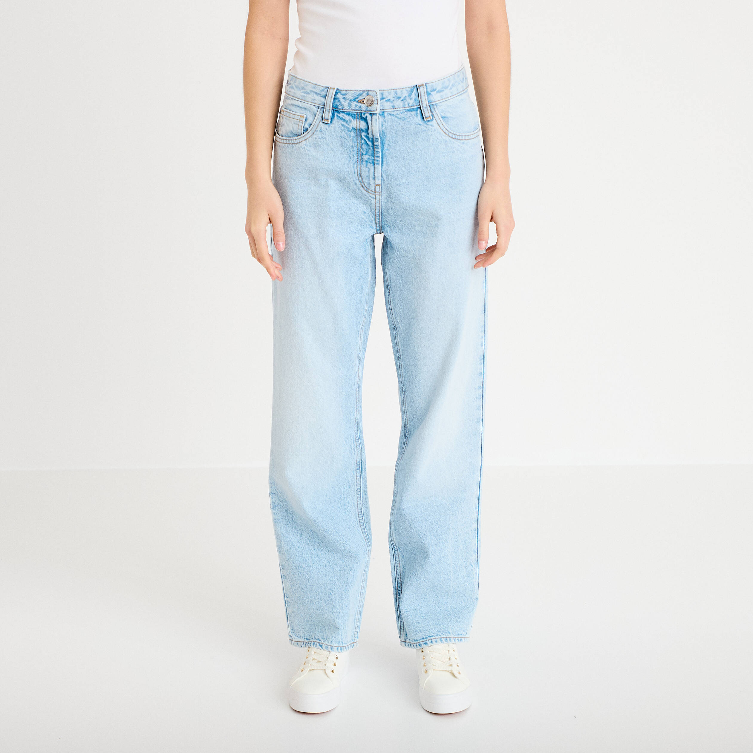 Jeans droit 5 poches denim triple stone femme