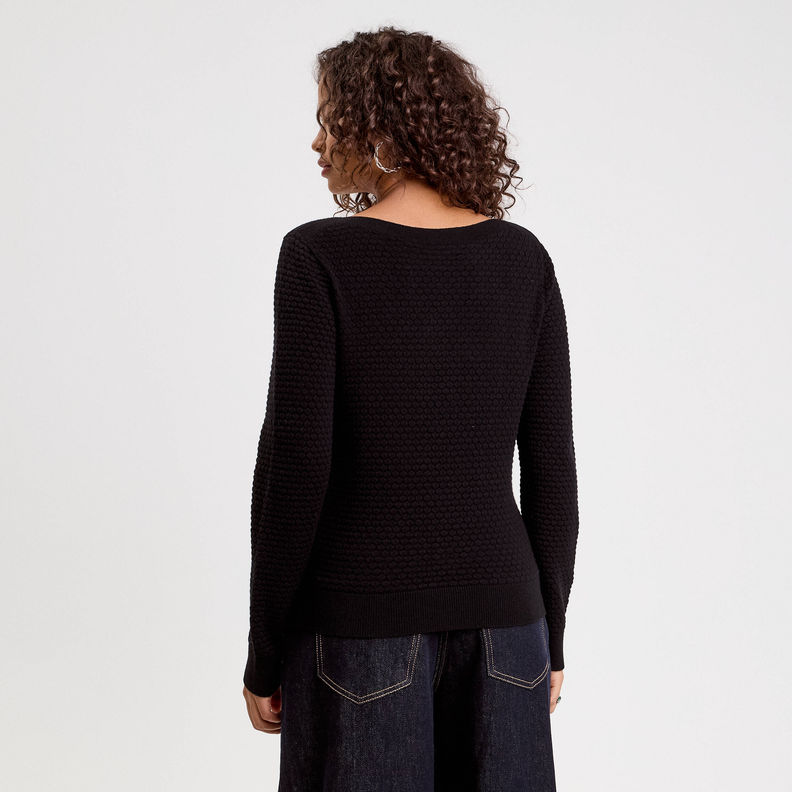 pull col bateau noir femme Pull col bateau noir femme