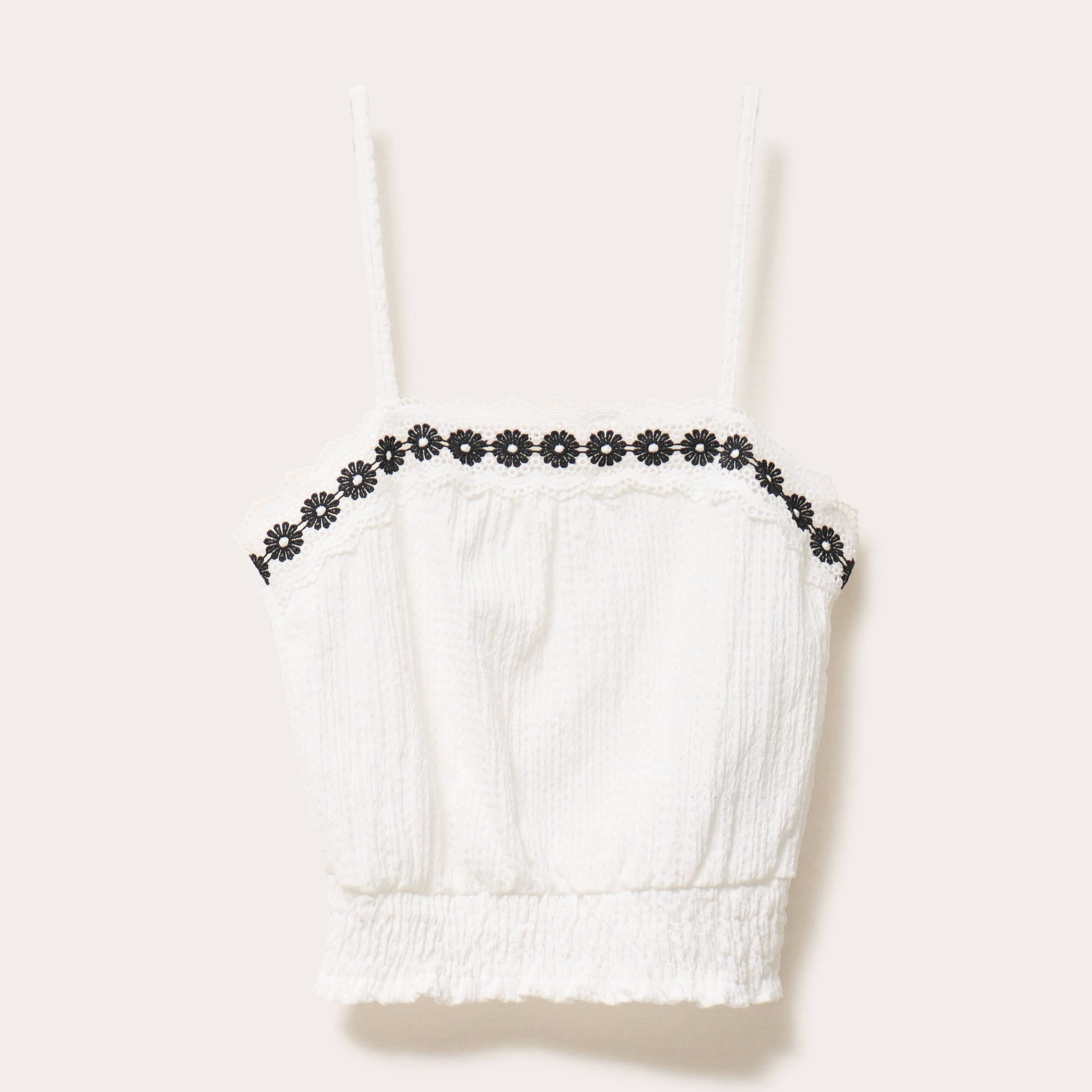 top droit court sans manches ecru femme