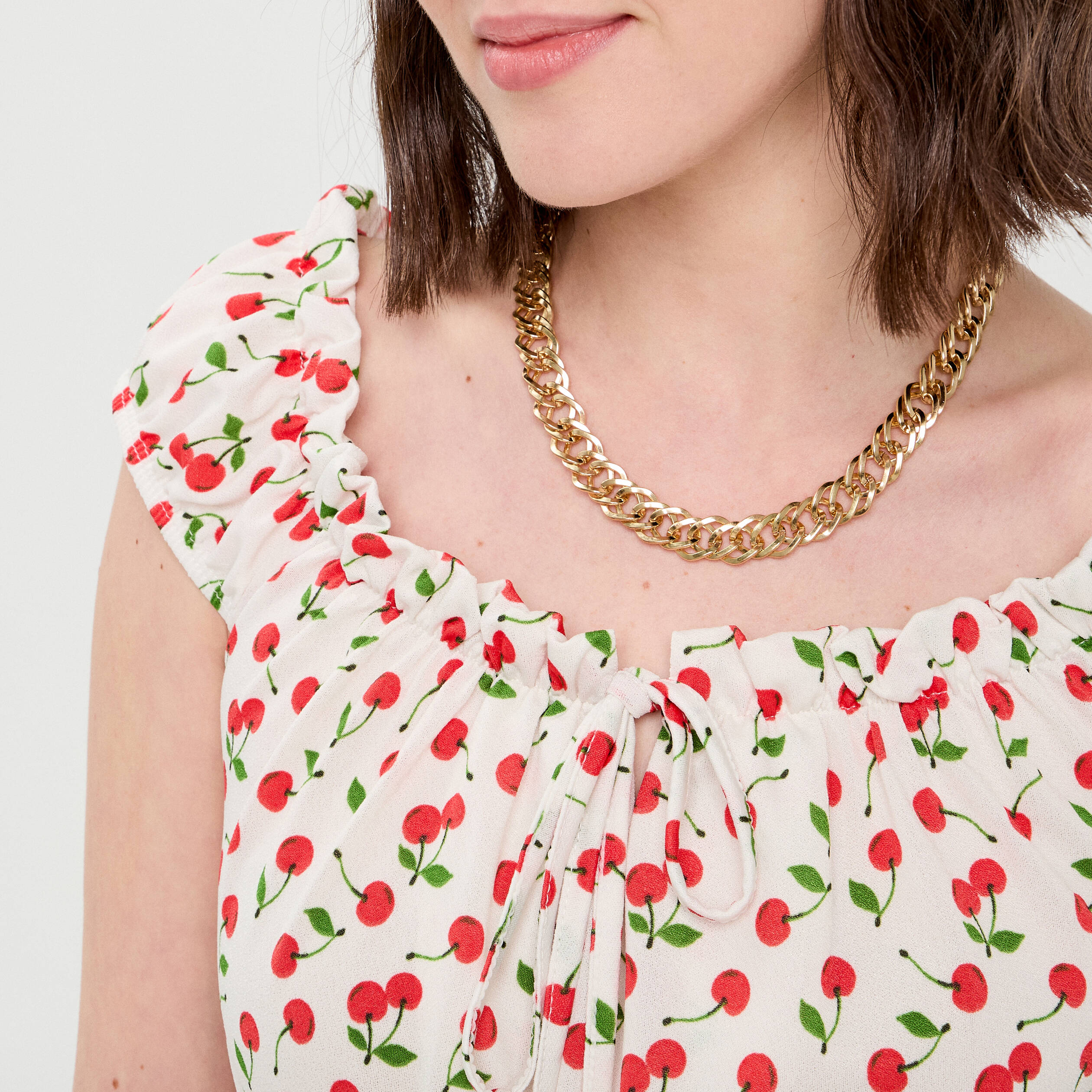 Blouse manches courtes blanc femme