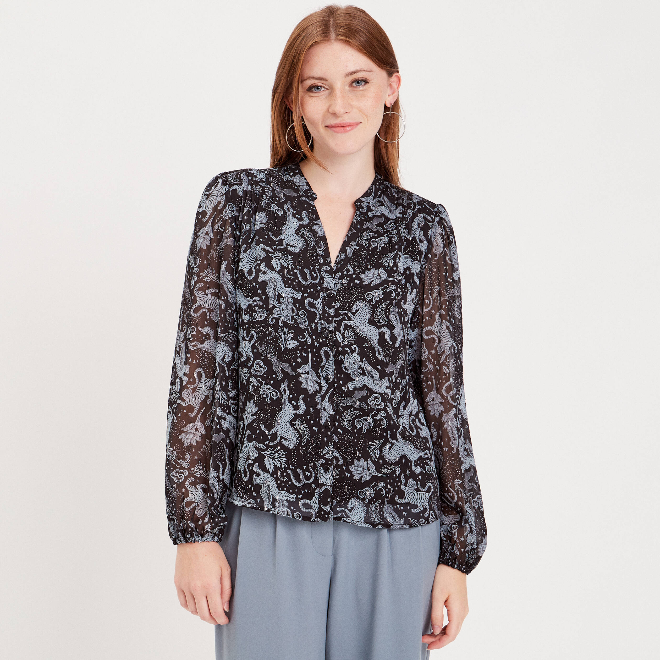 haut manche longue noir femme