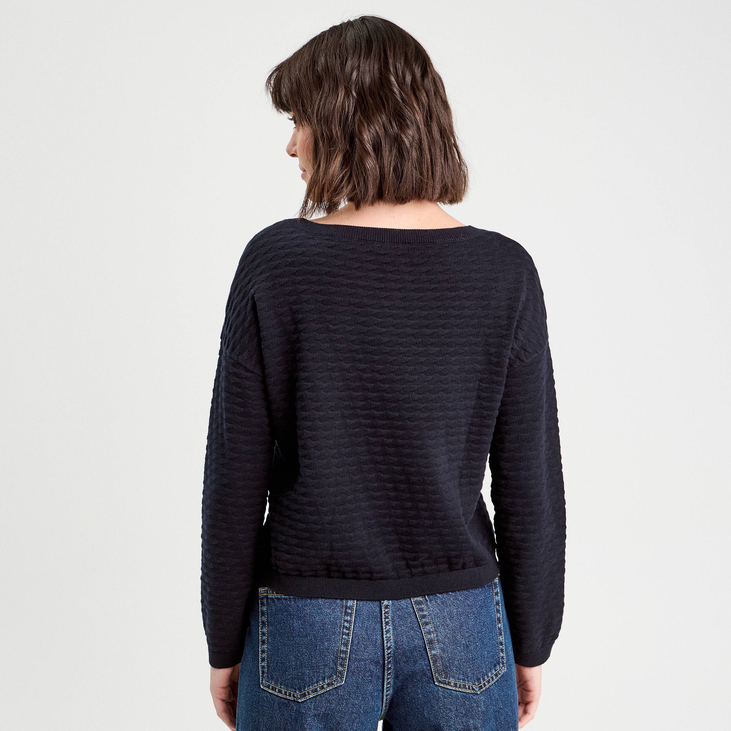pull col bateau bleu marine femme Pull col bateau bleu marine femme