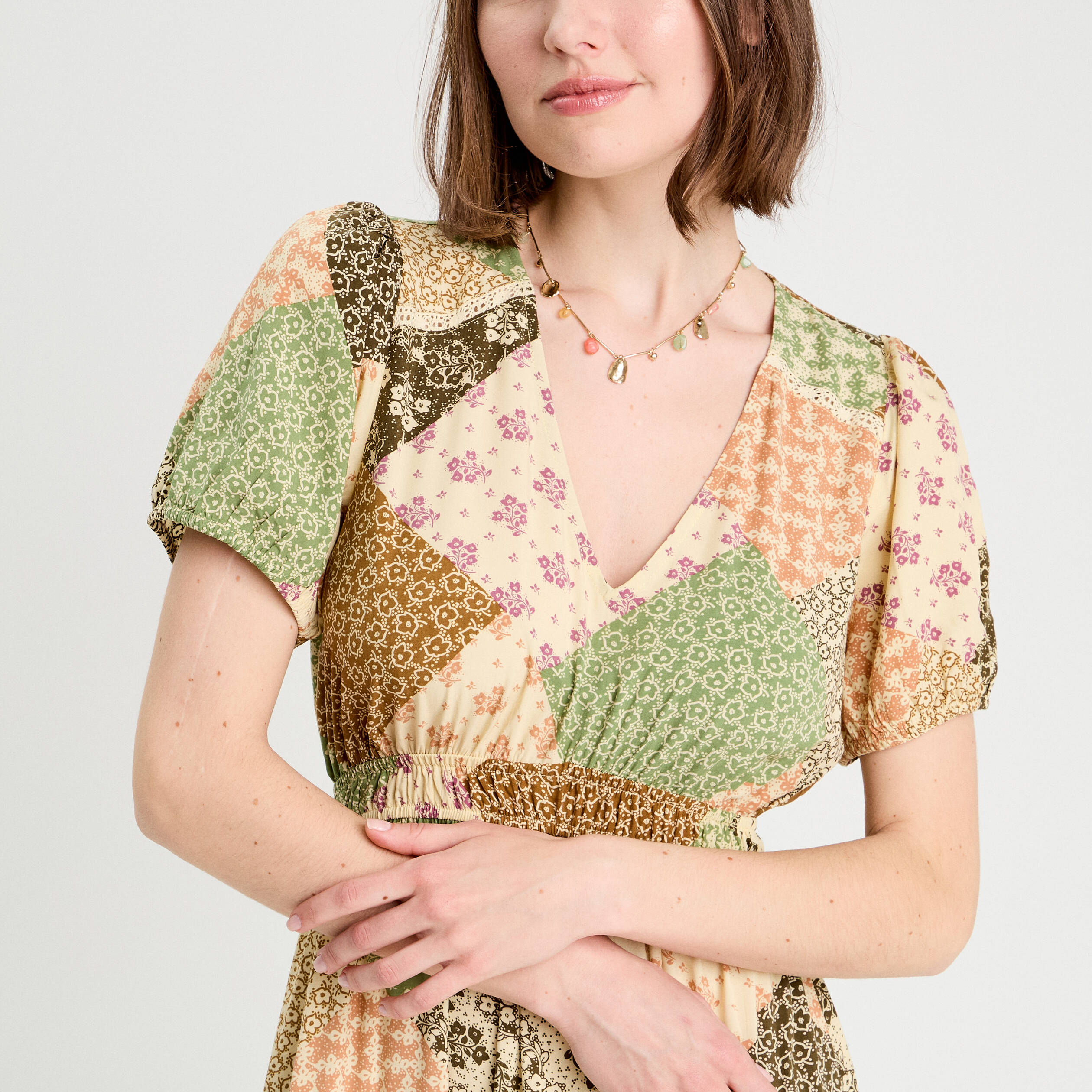 robe longue evasee beige femme Robe longue évasée beige femme