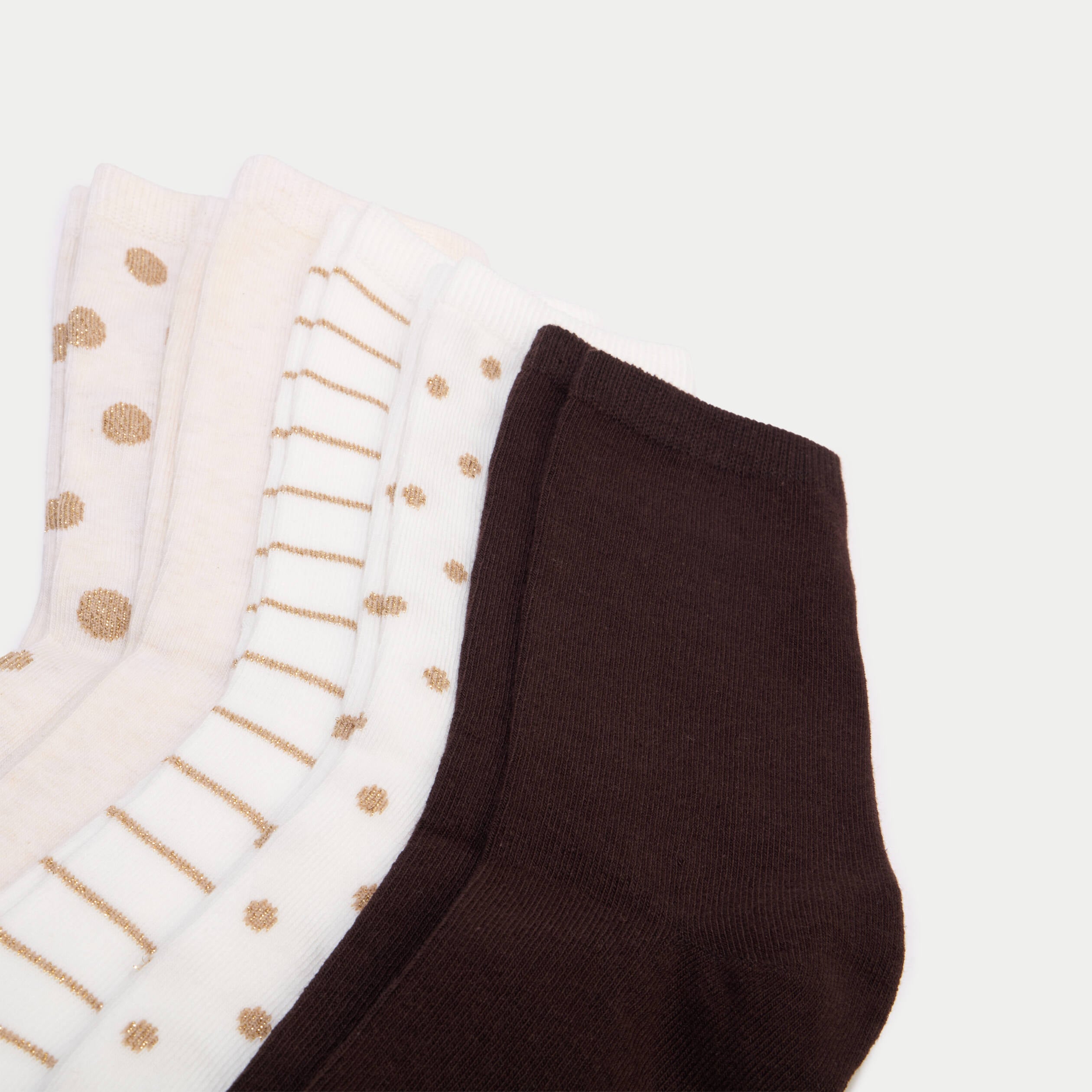 Lot 5 paires de chaussettes beige femme