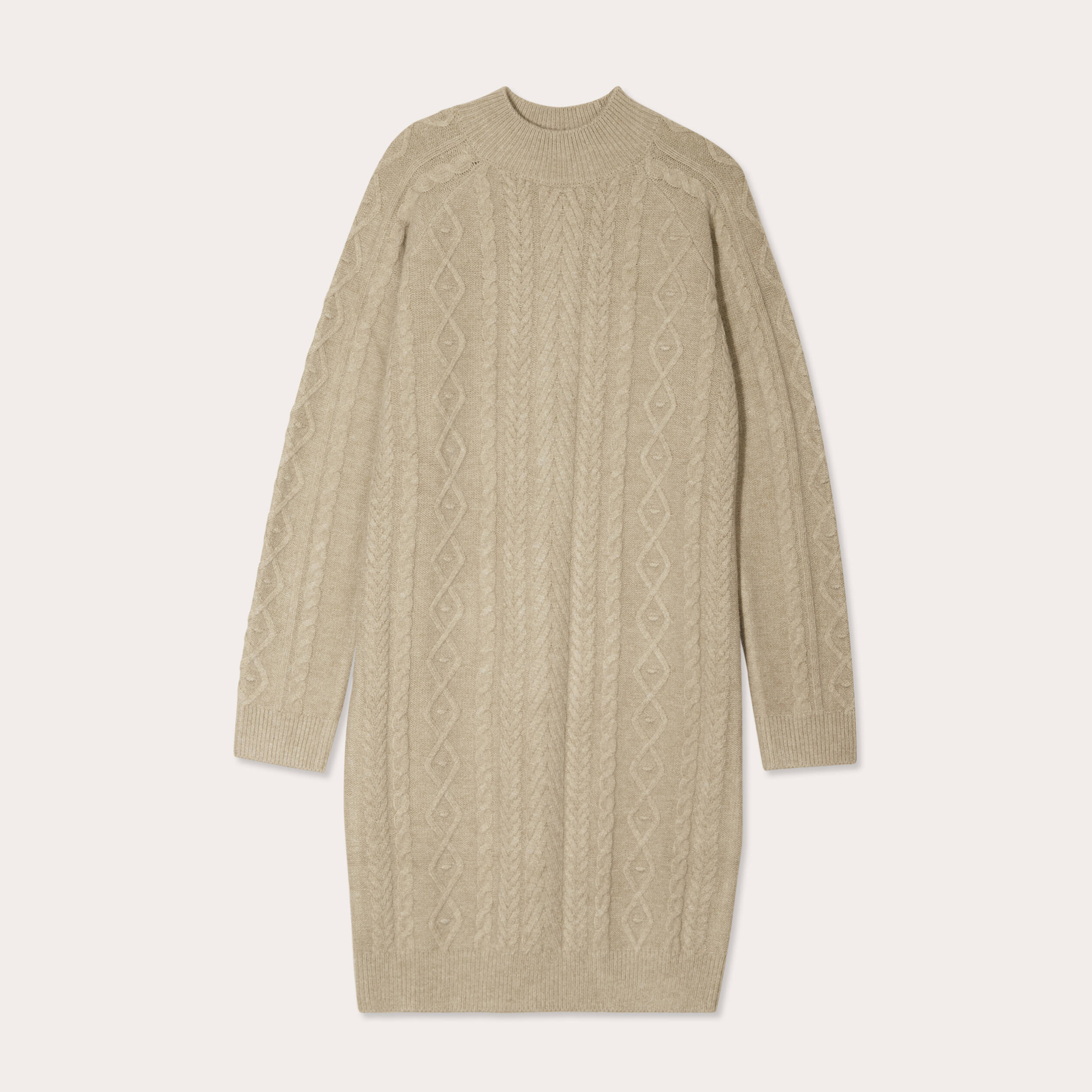 Robe pull ajust&eacute;e torsades vert pastel femme