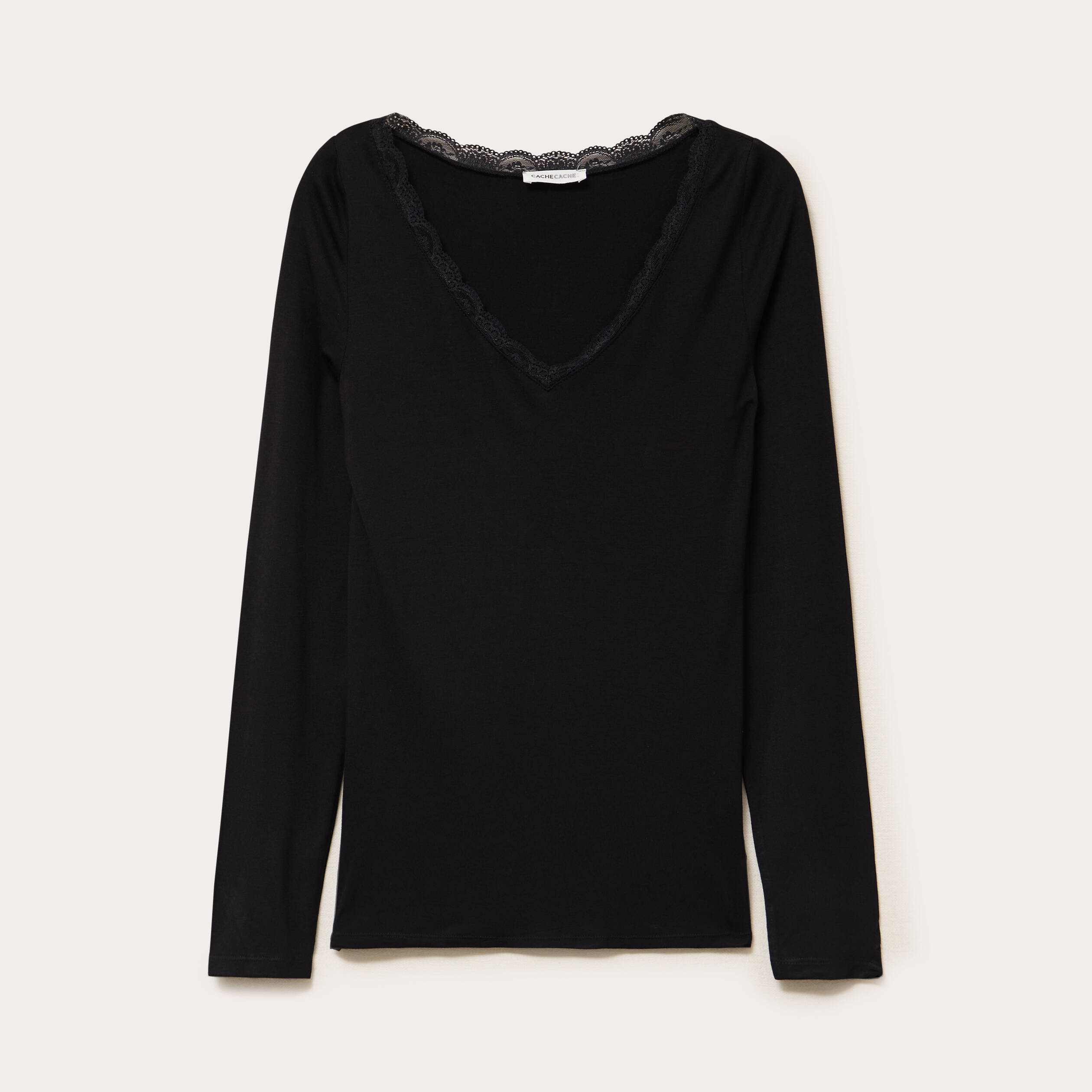T-shirt manches longues noir femme