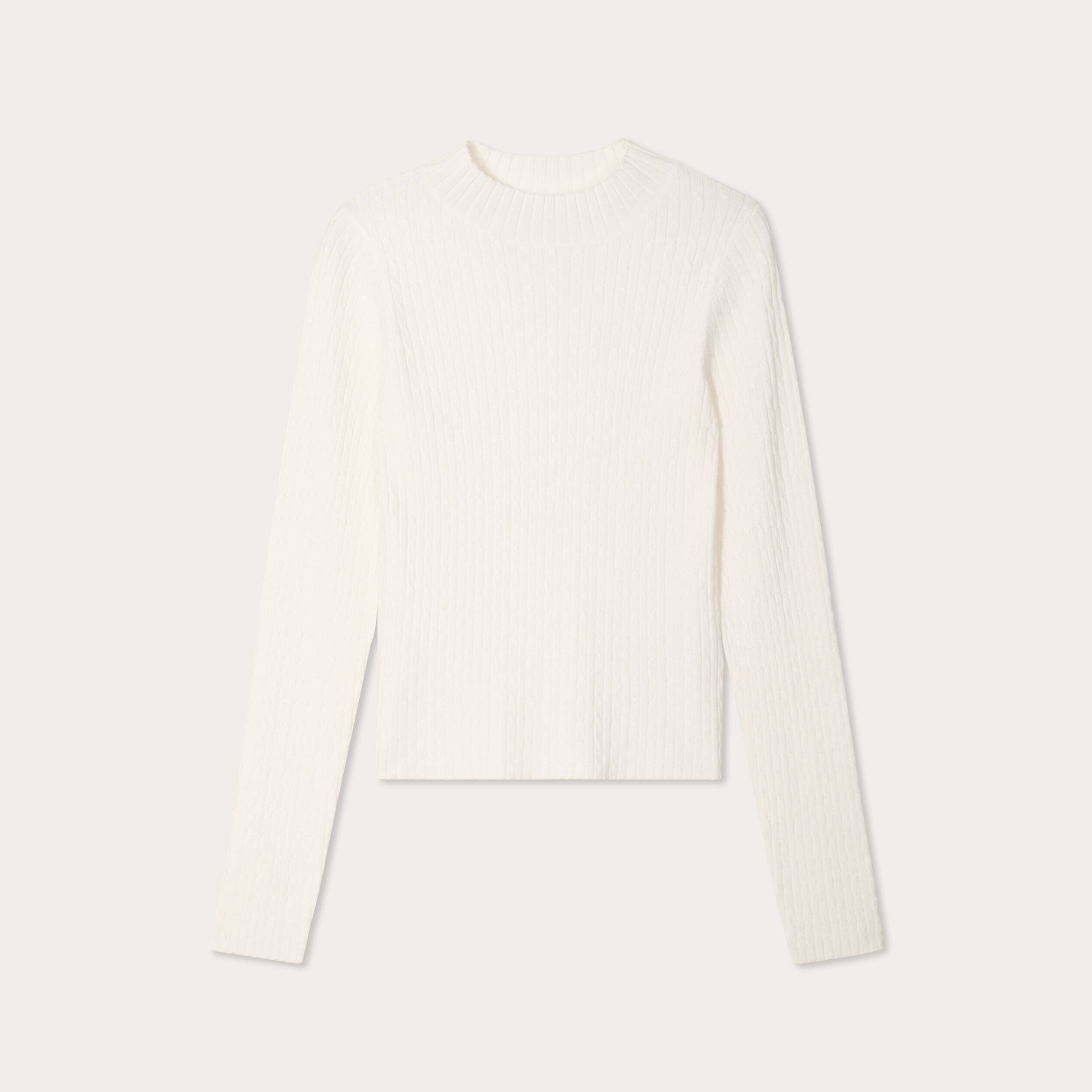 pull col montant torsades ecru femme Pull col montant torsades ecru femme