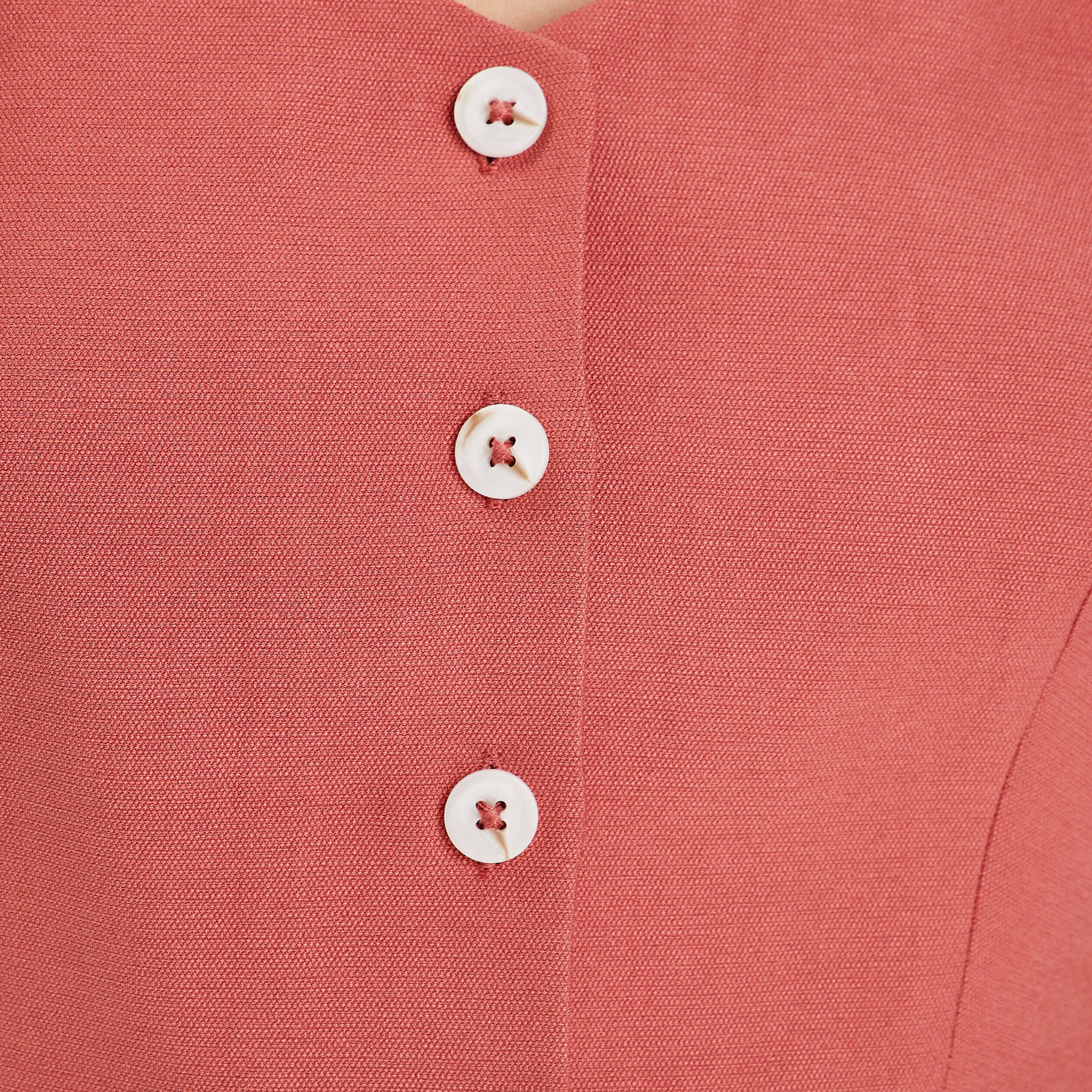 Caraco cropped boutonné vieux rose femme