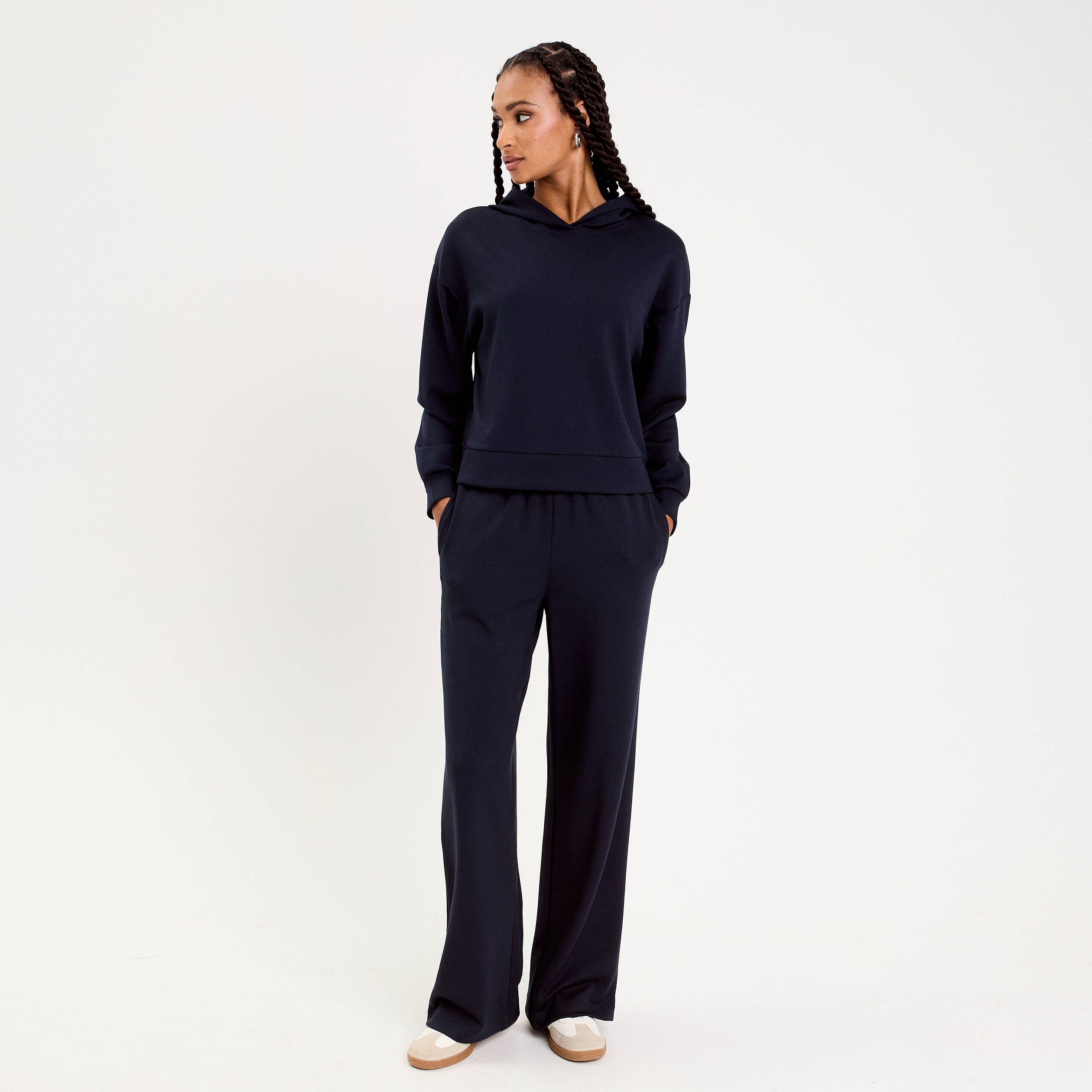 Sweat à Capuche Benetton Femme – Bleu Marine – Taille 12 (M) – État Correct