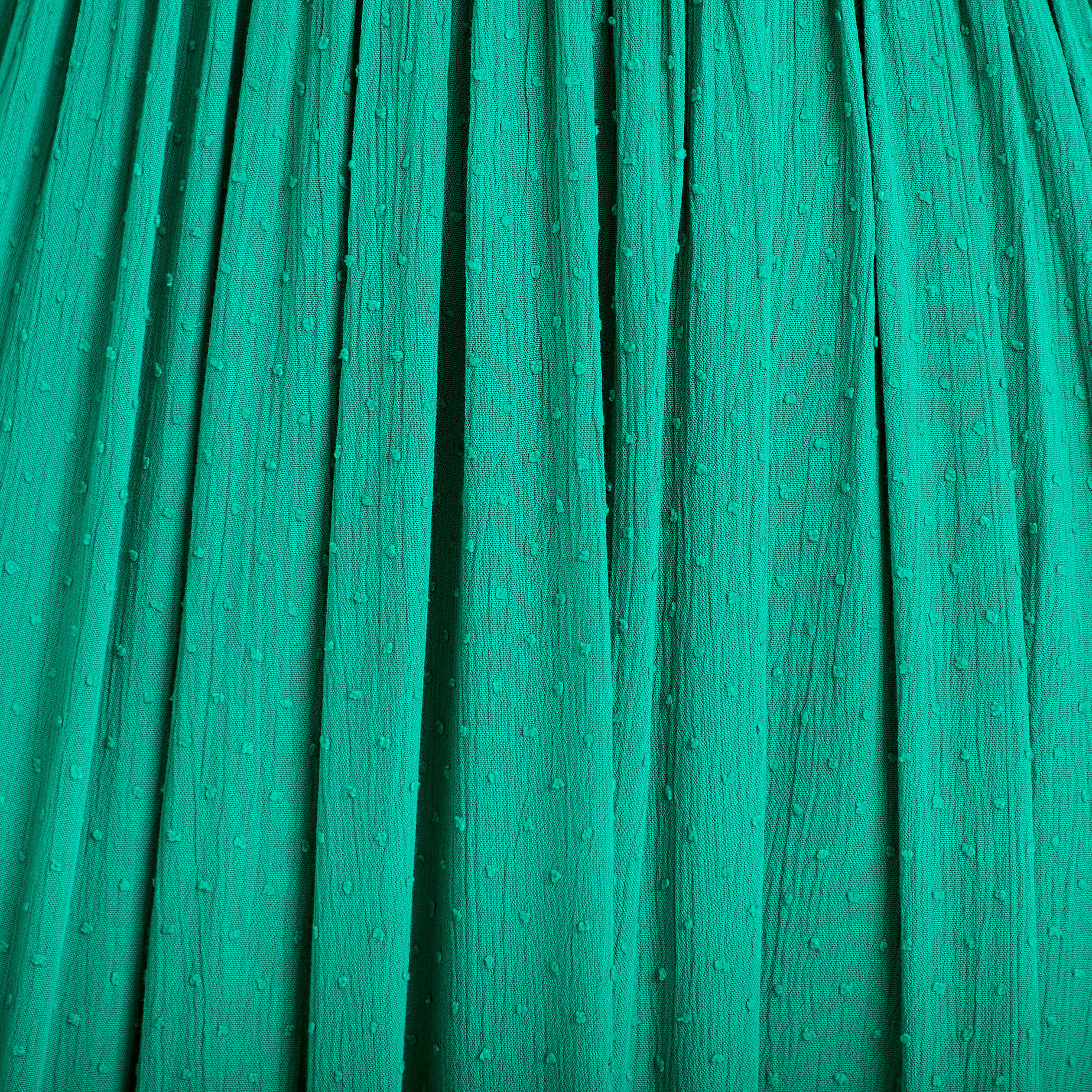 Robe longue bi-mati&egrave;re col v vert femme