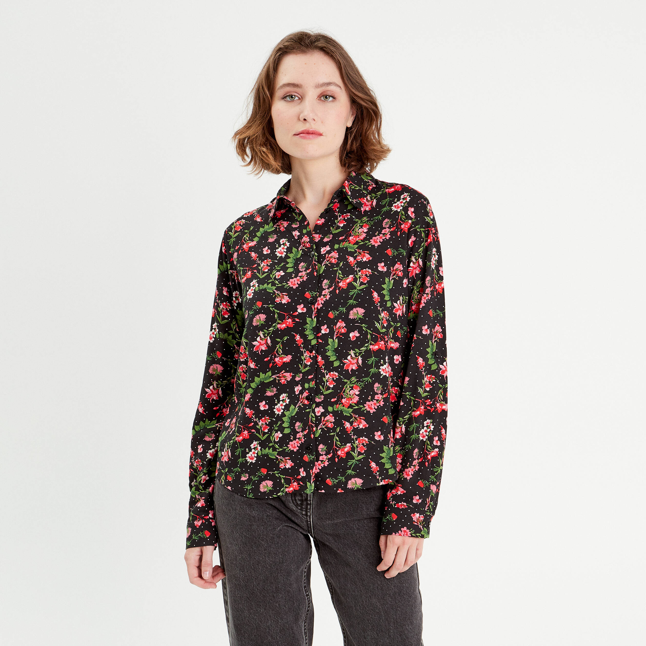 chemise manches longues noir femme Chemise manches longues noir femme