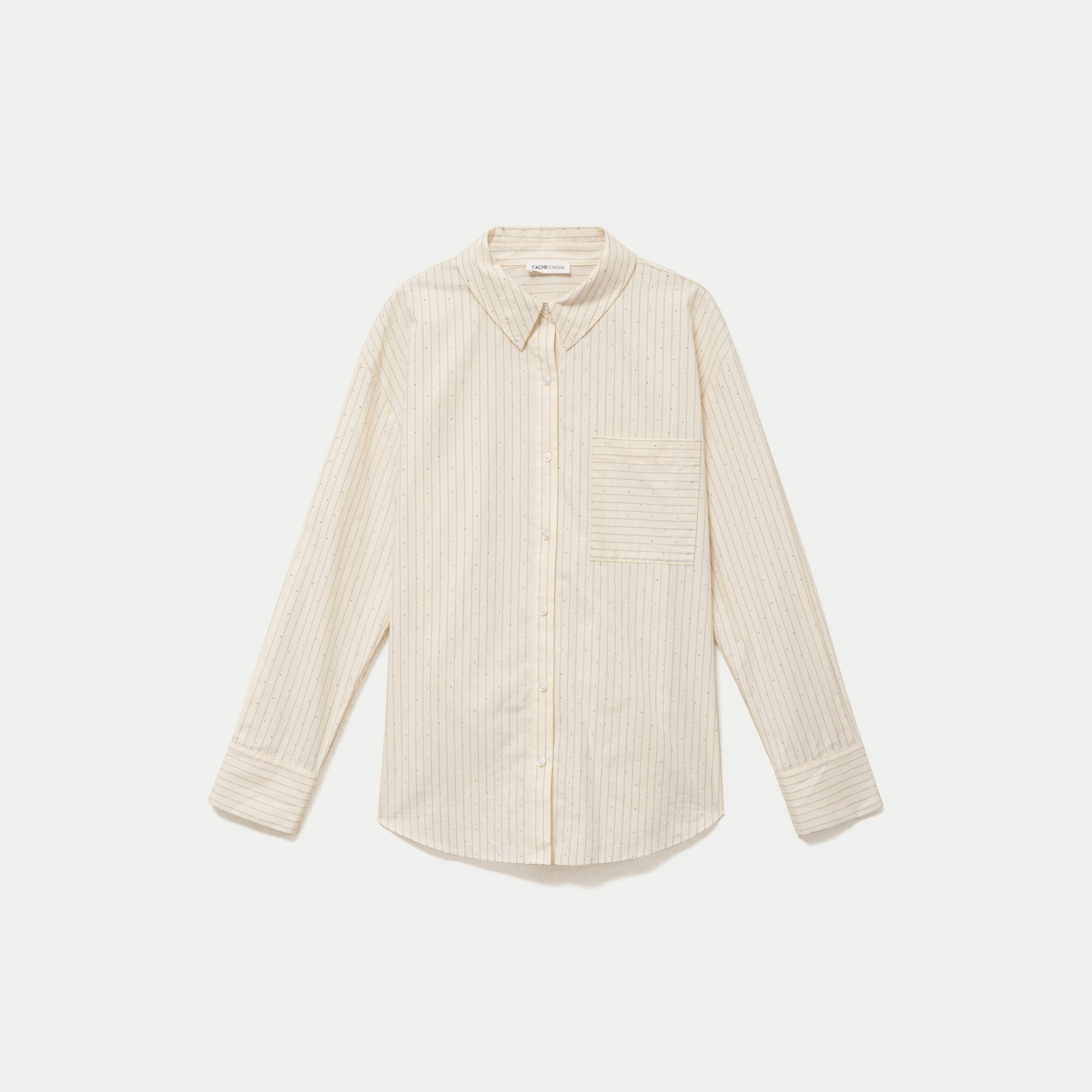 Chemise droite manches longues jaune femme