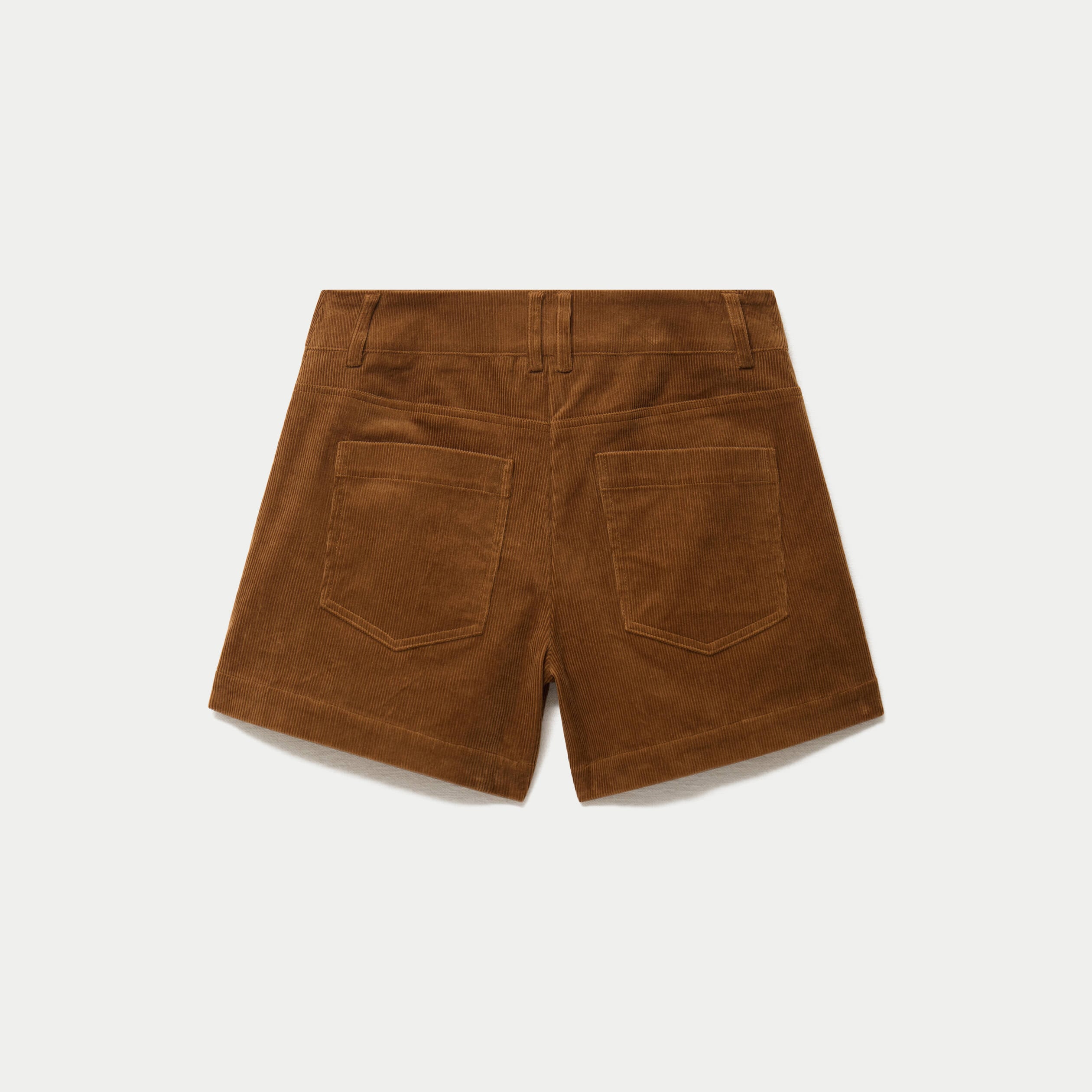 Short en velours marron femme
