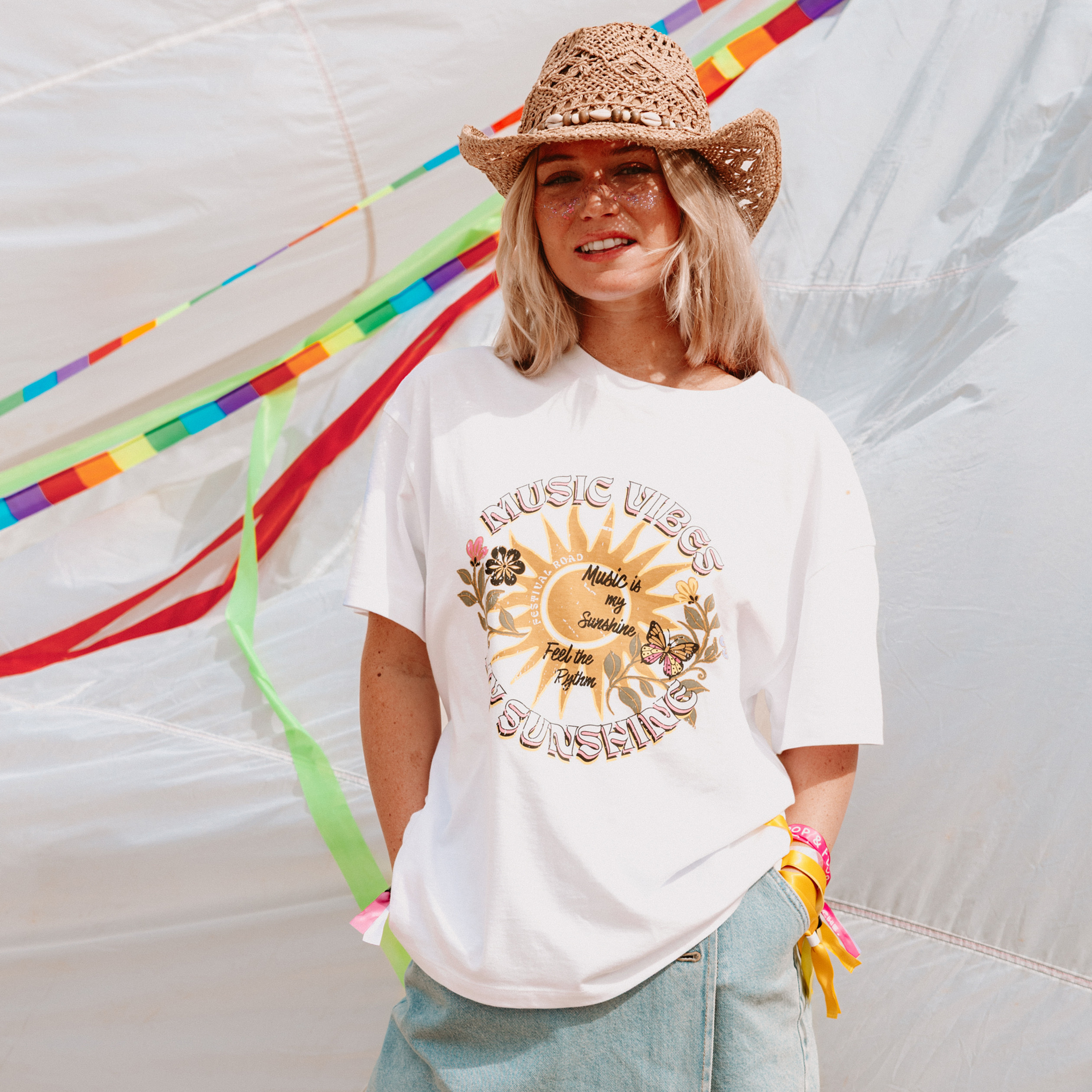 T-shirt oversize manches courtes blanc femme